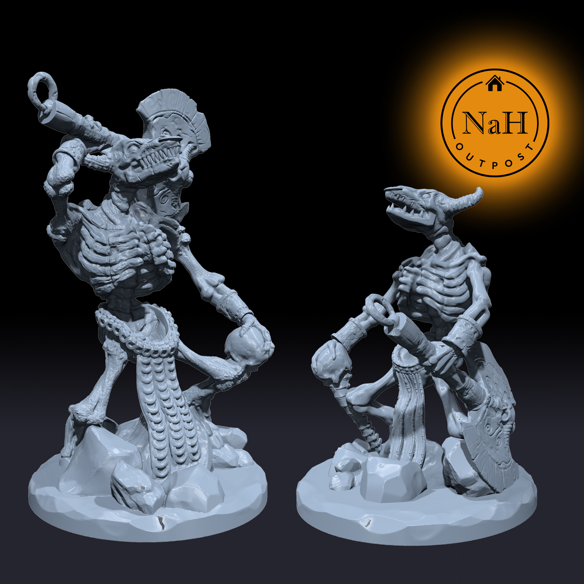 Marrowhorn, Wailer of the Catacombs | Minotaur Skeleton Miniature for Tabletop games like D&D and War Gaming