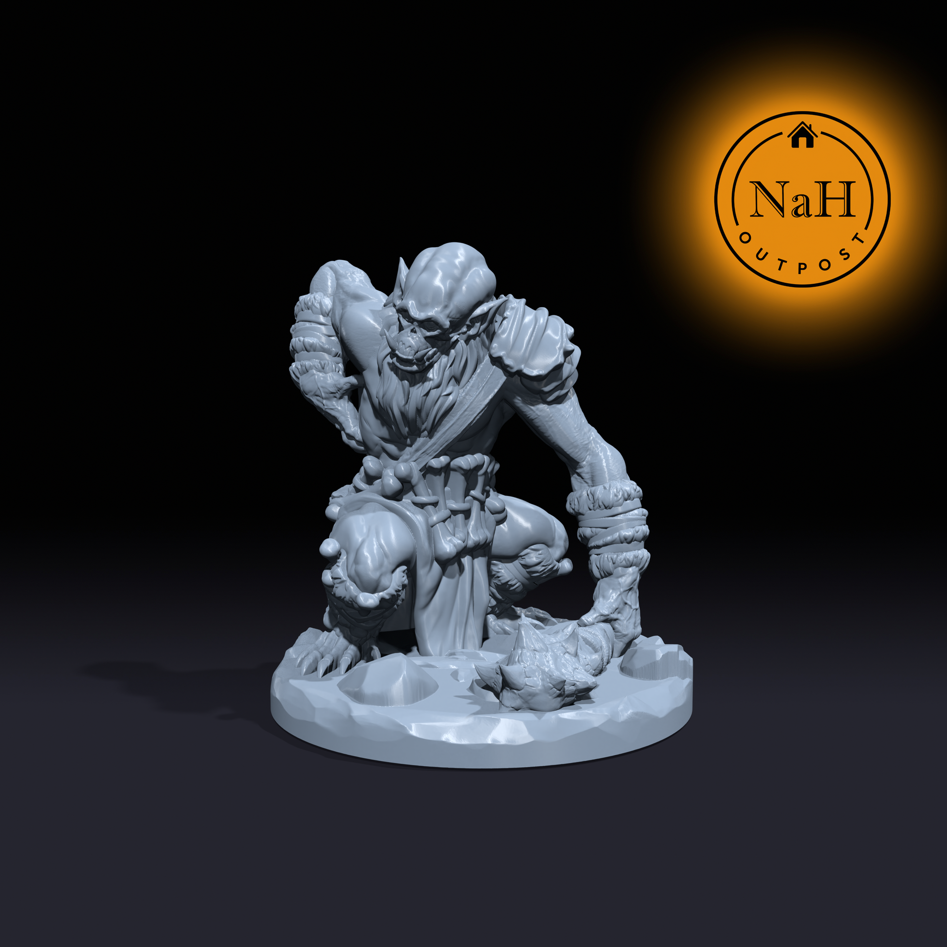 Gorefist, the Bloody Cleaver | Morgoc | Malformed Orc Miniature for Tabletop games like D&D and War Gaming