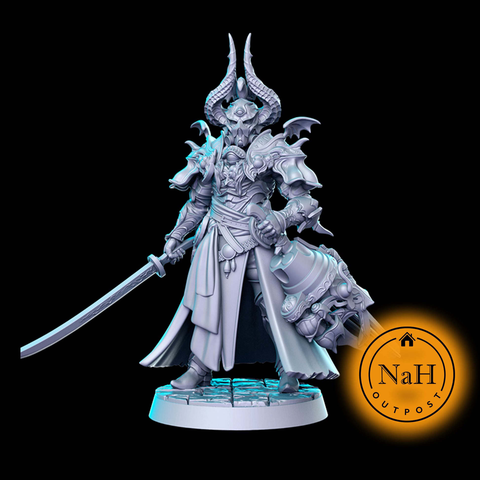 Hiroshi, the Crimson Oni | Zenos | Samurai Fighter miniature for Tabletop games like D&D and War Gaming| Dungeons and Dragons Mini | RN estudio