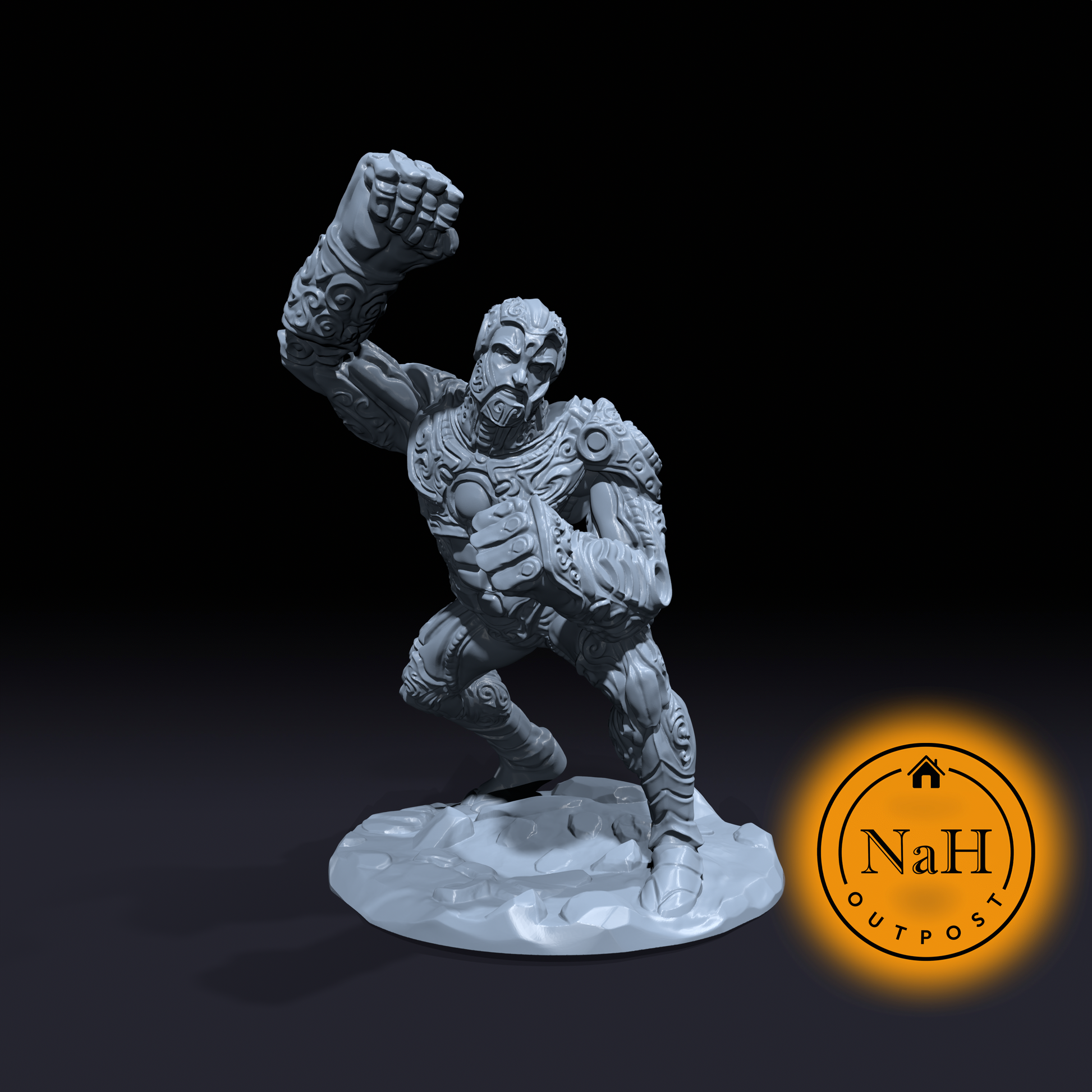 Steelheart, the Indestructible Vanguard | Adamantine Golem Miniature for Tabletop games like D&D and War Gaming