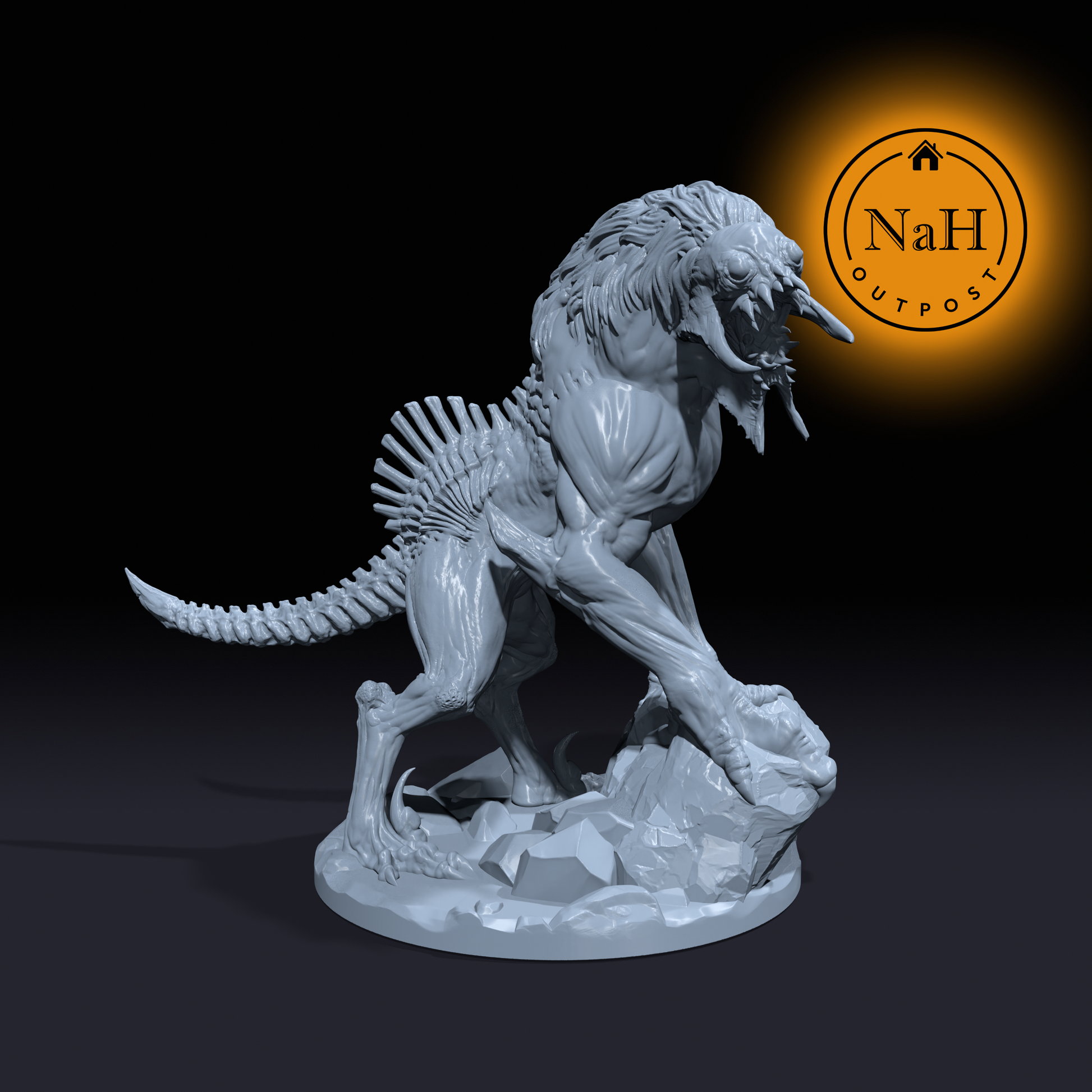 Ravenghast, the Shadow Howler | Greater Ghoul Hound | Undead Hound Miniature for Tabletop games like D&D 5e and TTRPG War Gaming