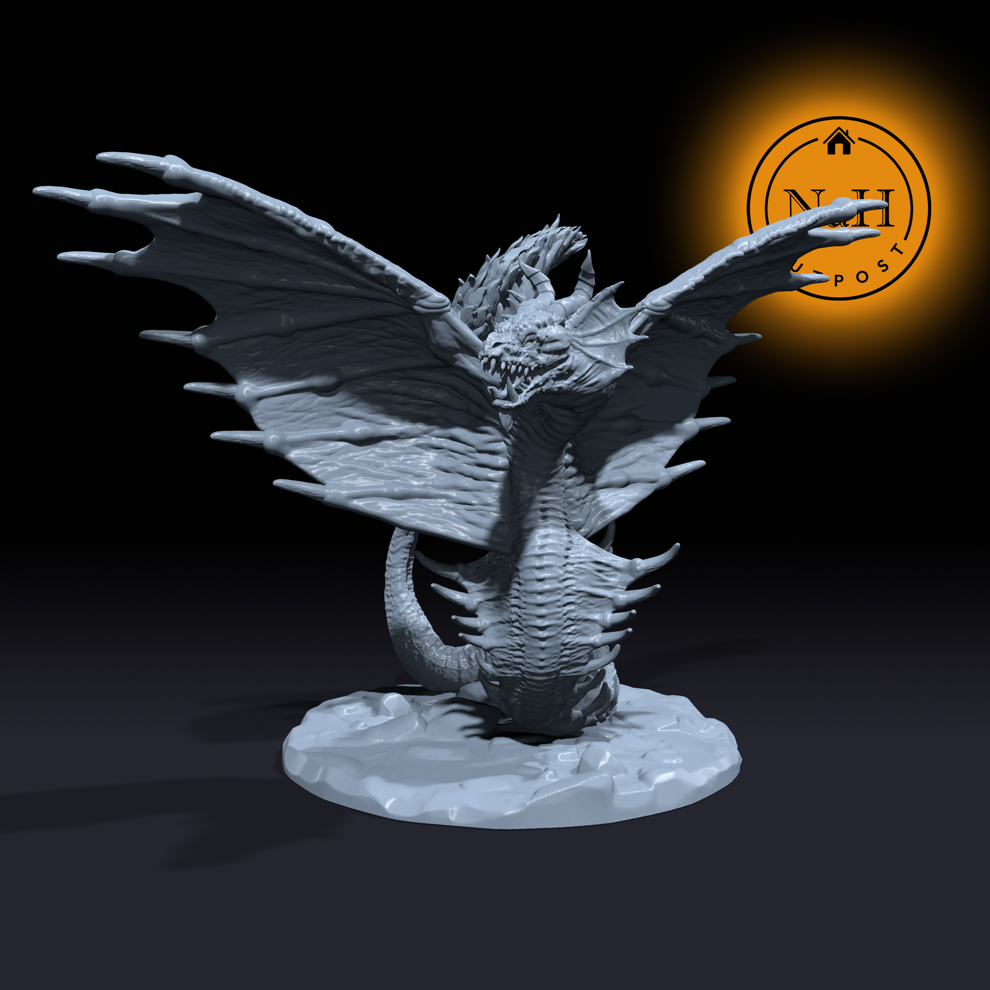 Serpis the Skyfang | Harpy Serpent | Monstrosity Miniature for Tabletop games like D&D 5e and TTRPG War Gaming