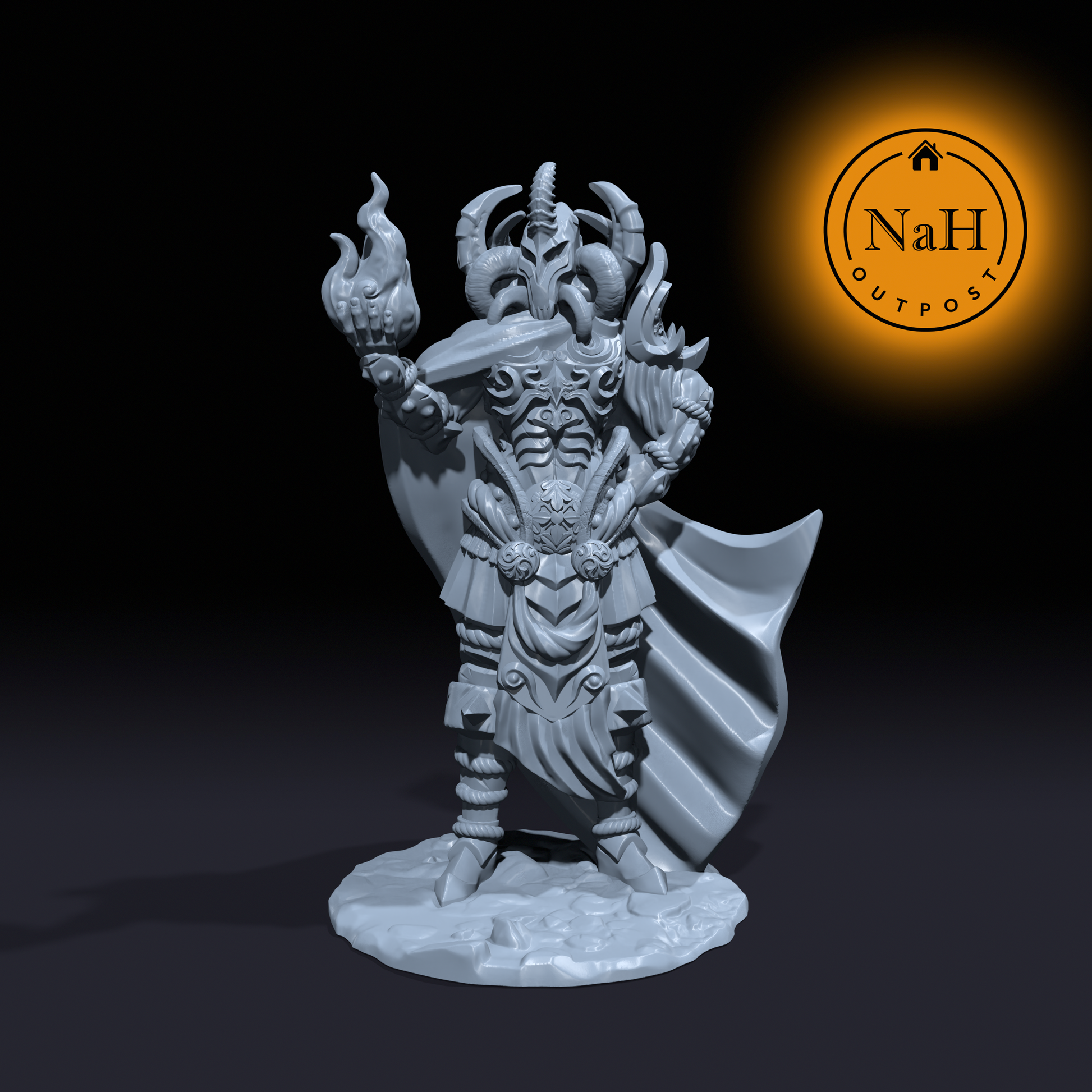 Valthor, the Flamebound | Hellfire Warlock | Fiend Archdevil Miniature for Tabletop games like D&D and War Gaming