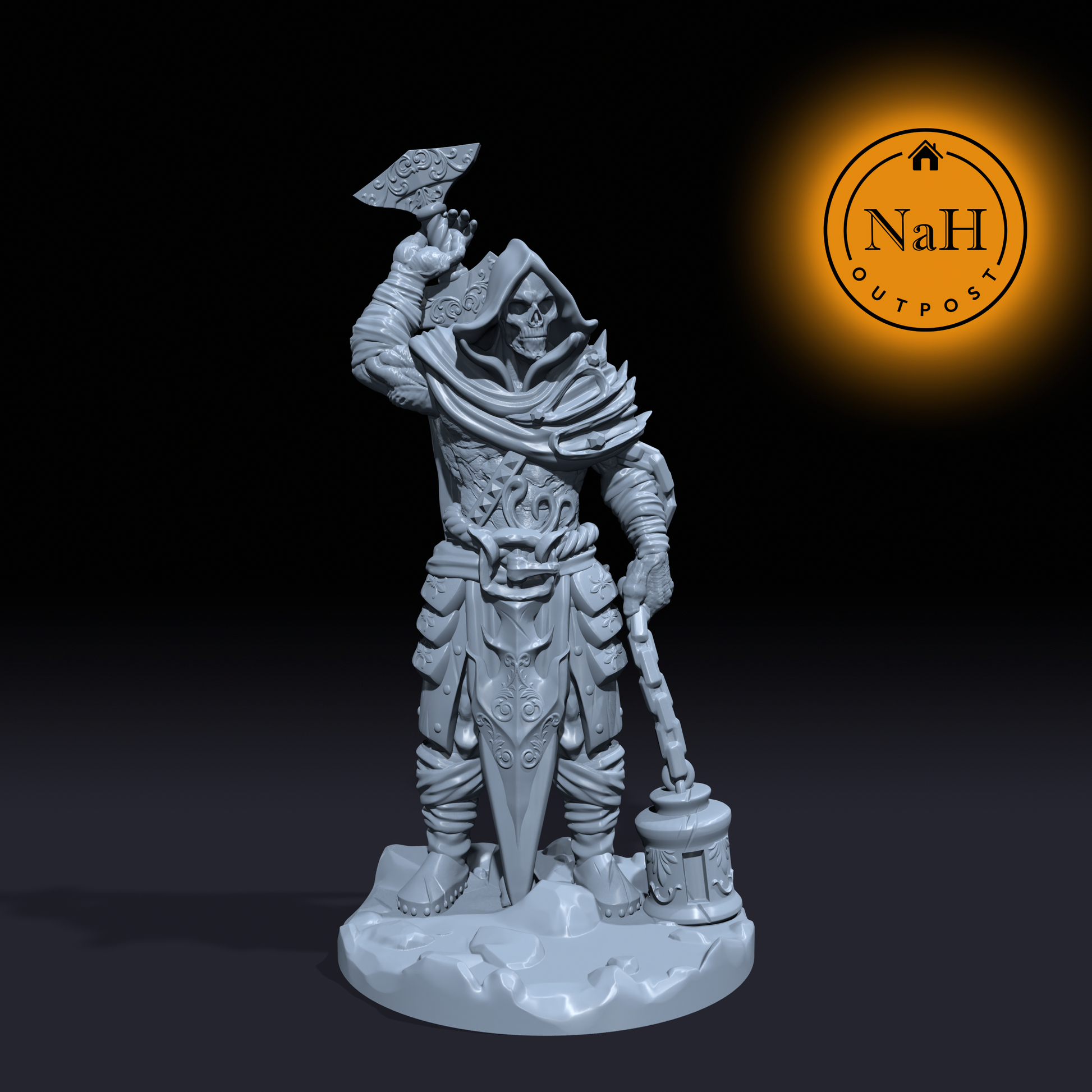 Kranok, the Executioner of Souls | Hells Executioner | Skull Lord | Undead Miniature for Tabletop games like D&D 5e and TTRPG War Gaming