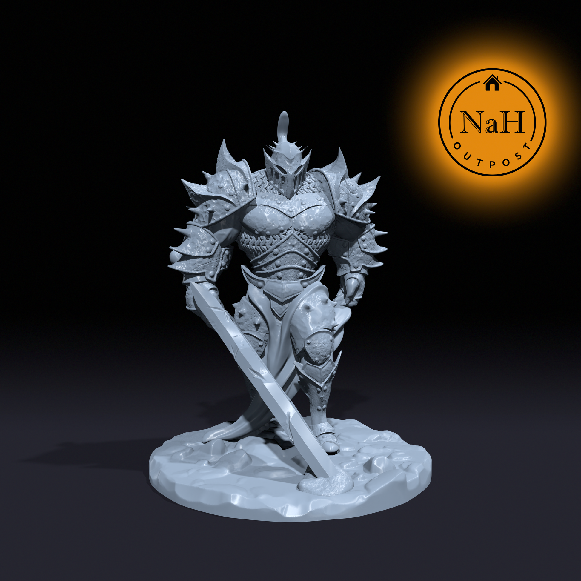 Ghalran, the Iron Revenant | Jugger Knight | Death Knight | Undead Fiend Miniature for Tabletop games like D&D 5e and TTRPG War Gaming