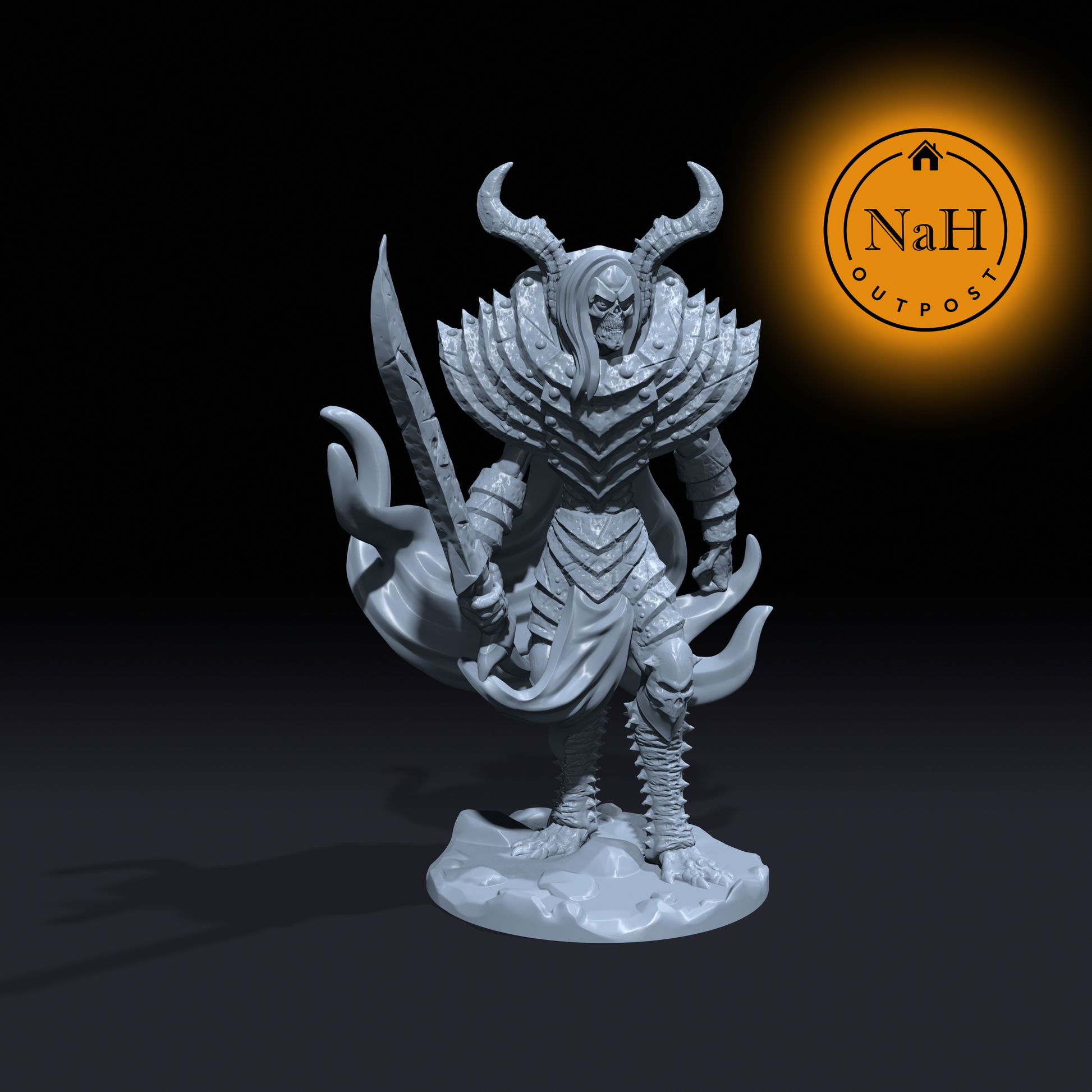 Witherblade, Scourge of the Blessed | Knight of Pestilence | Undead Skeleton Commander Miniature for Tabletop games like D&D 5e and TTRPG War Gaming