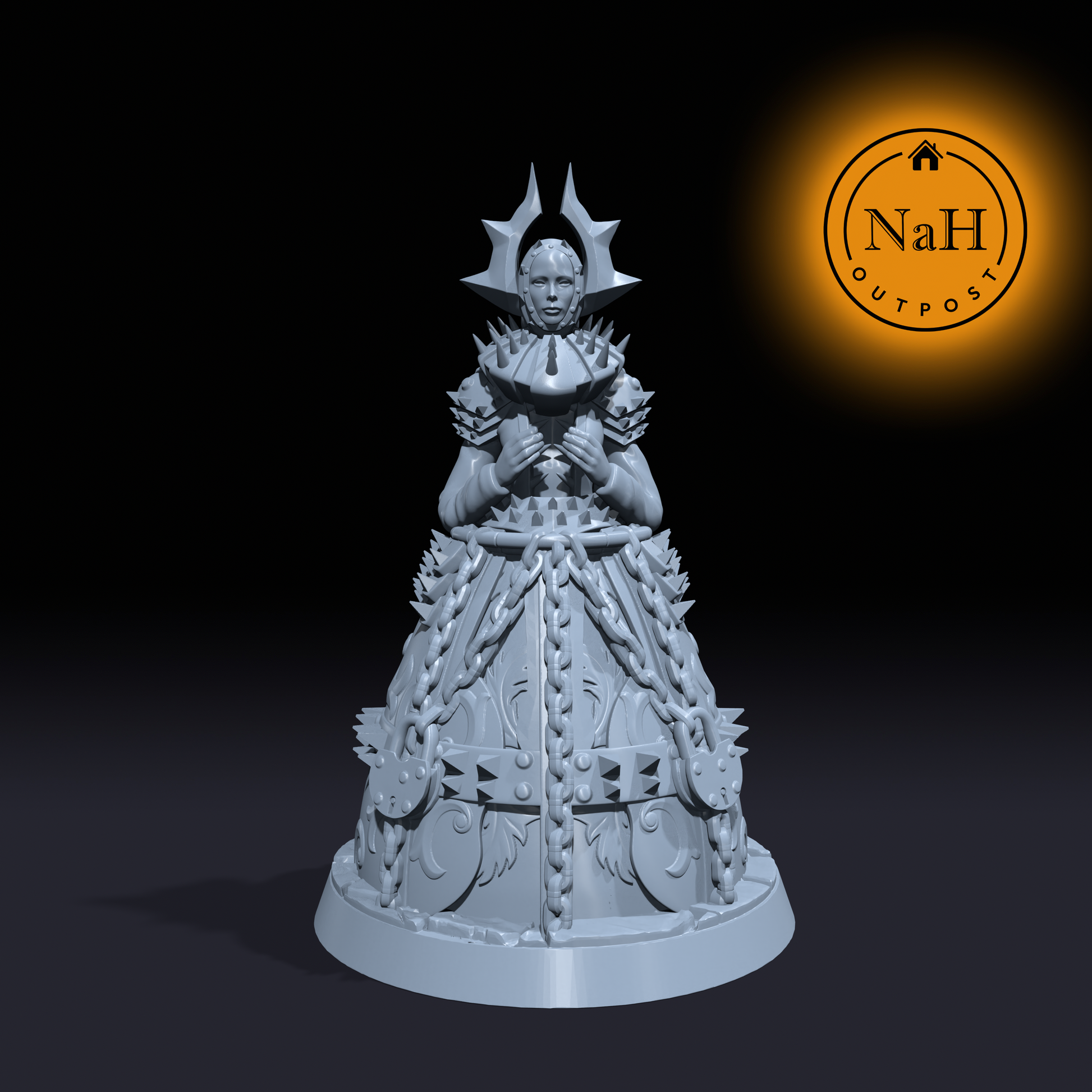Rustwound, Unending Agony | Living Iron Suit Maiden | Female Battleborn Miniature for Tabletop games like D&D 5e and TTRPG War Gaming
