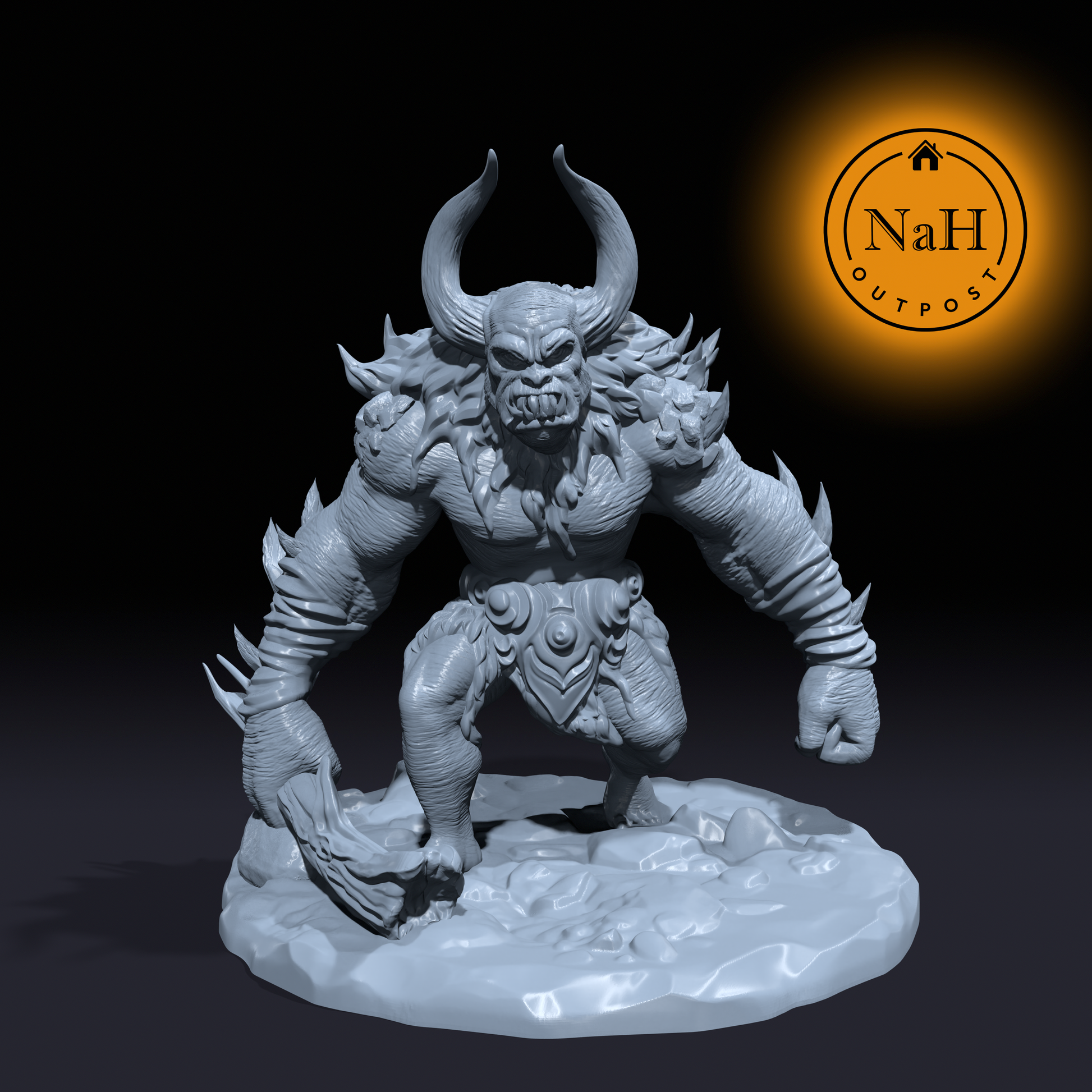 Max, the Horned Wild Thing | Nether Troll | Cave Troll Miniature for Tabletop games like D&D 5e and TTRPG War Gaming