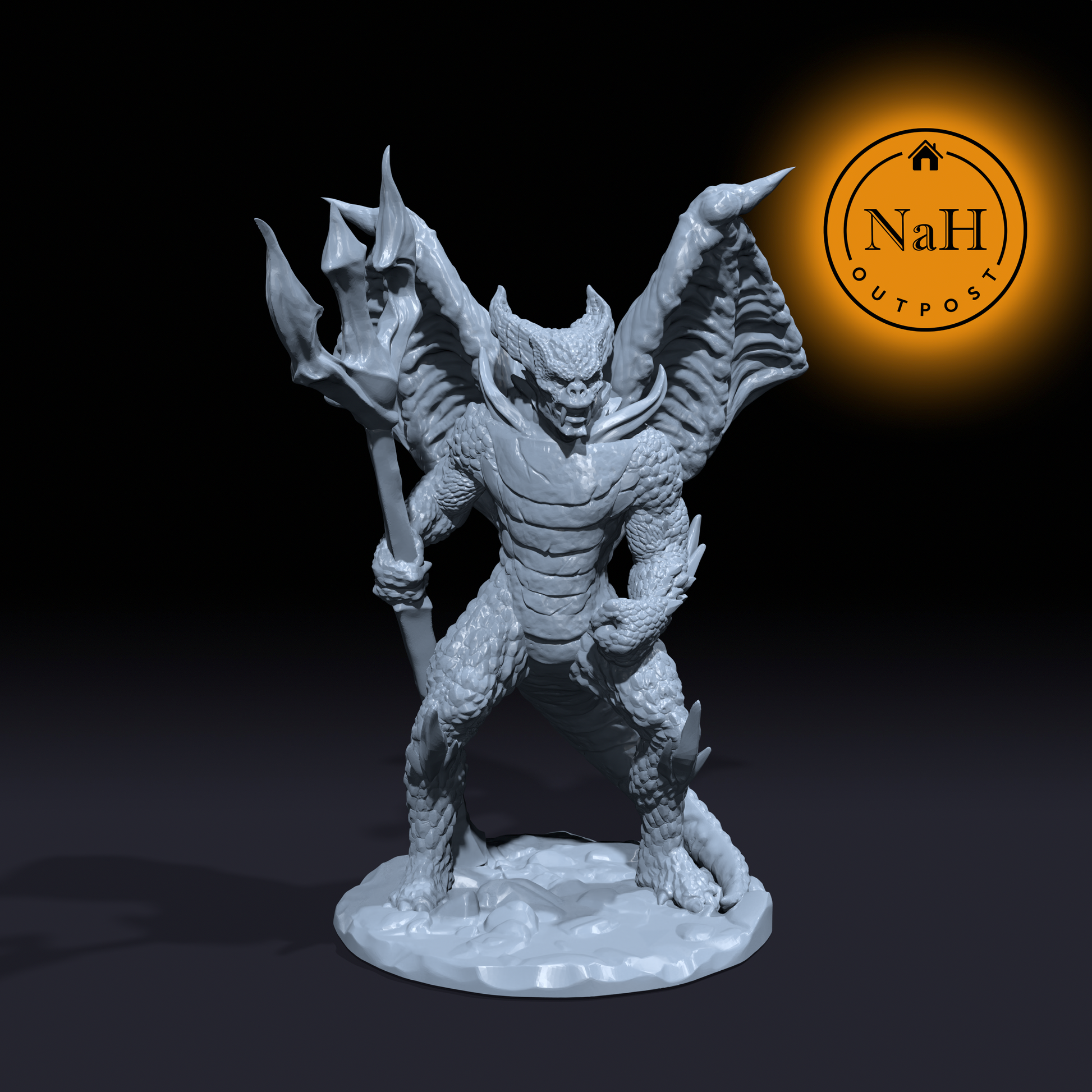 Cinderheart, the Flameborn Commander | Pit Devil | Pit Fiend Miniature for Tabletop games like D&D and War Gaming