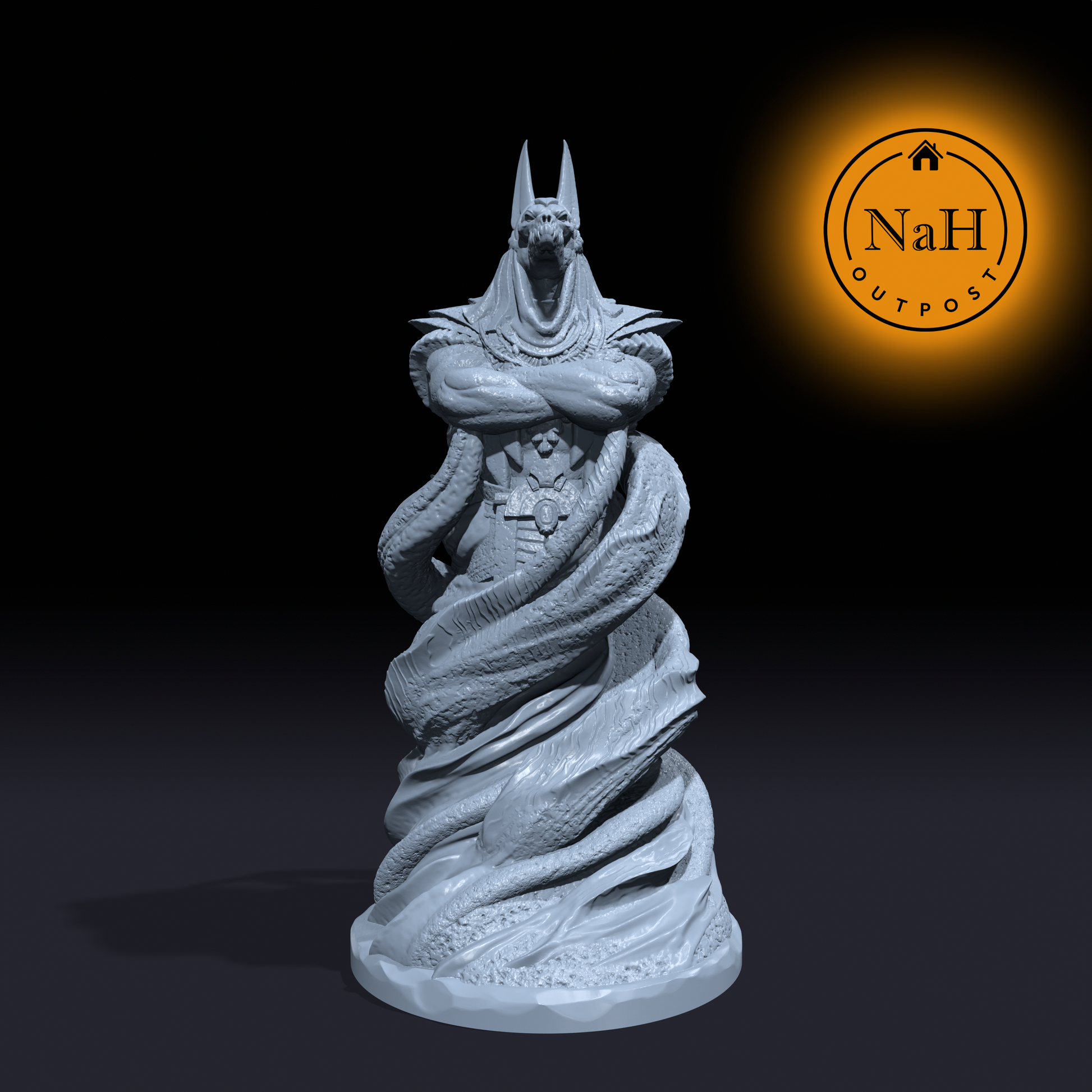 Amun-Re, the Dune Tempest | Sandstorm Anubian | Anubis Miniature for Tabletop games like D&D and War Gaming