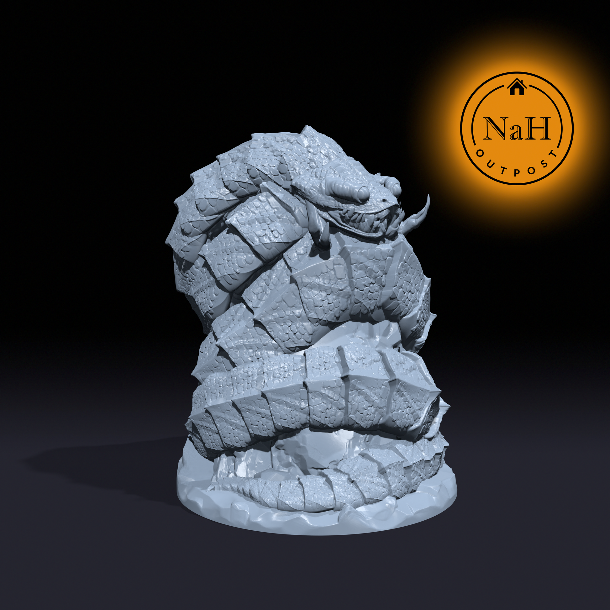 Sandmaw, the Dune Worm | Silkstrander Worm Miniature for Tabletop games like D&D and War Gaming