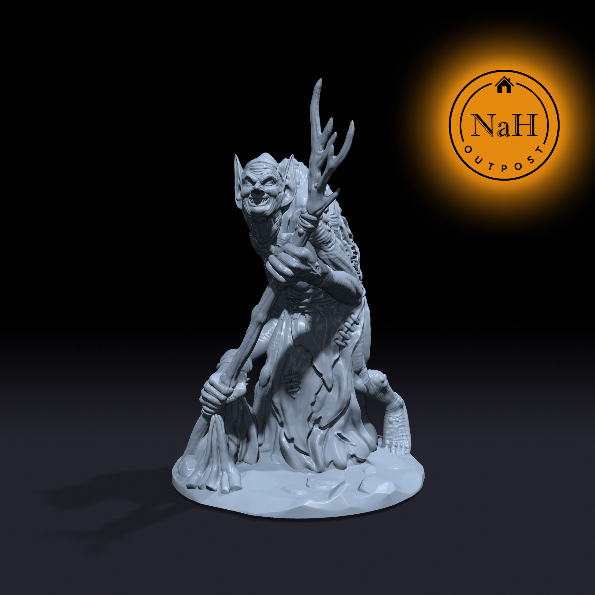 Mirella, the Swamp Witch | Green Hag Miniature for Tabletop games like D&D and War Gaming