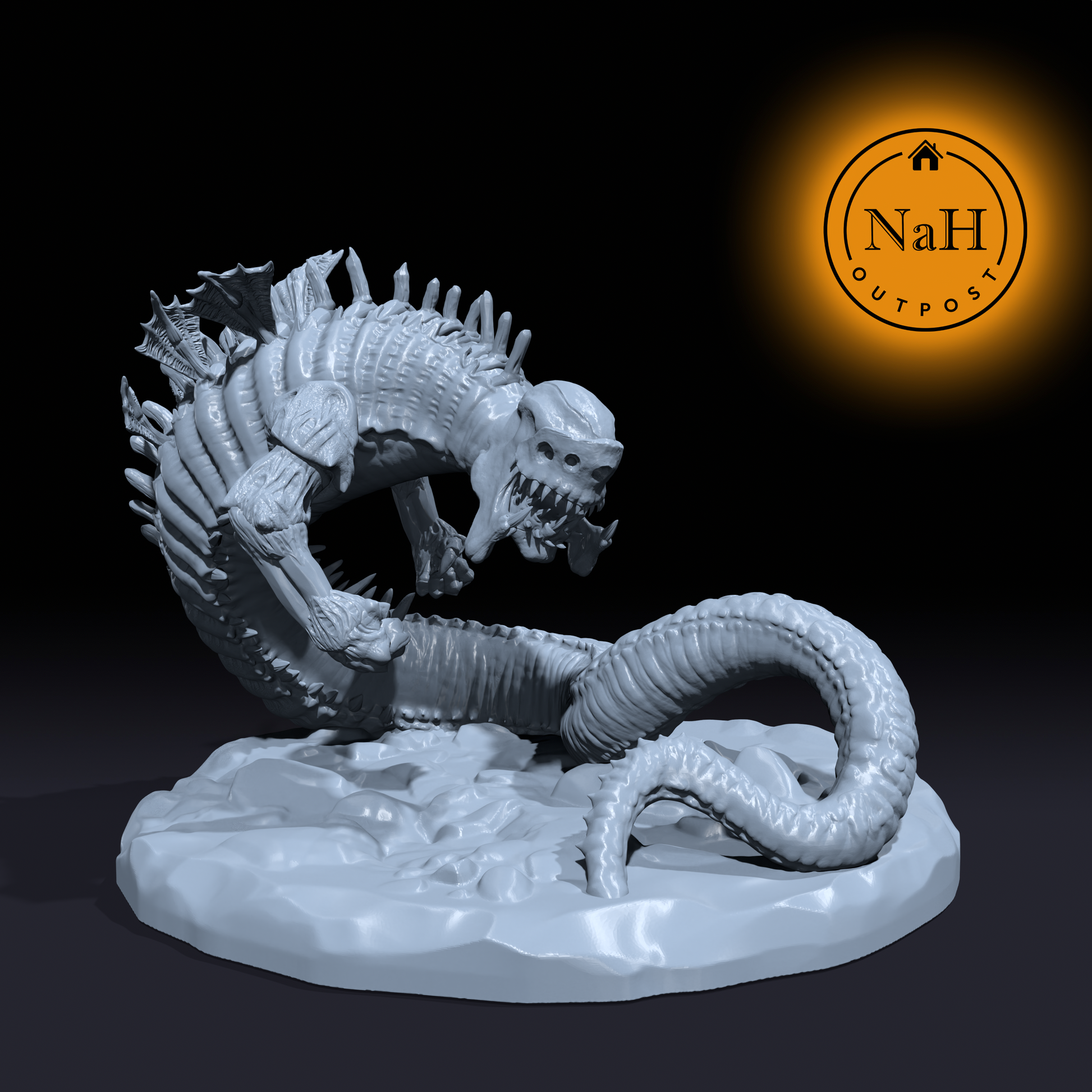 Kelpfiend, the Sunken Terror | Undead Deep Sea Stalker | Corrupted Seahorse Miniature for Tabletop games like D&D 5e and TTRPG War Gaming