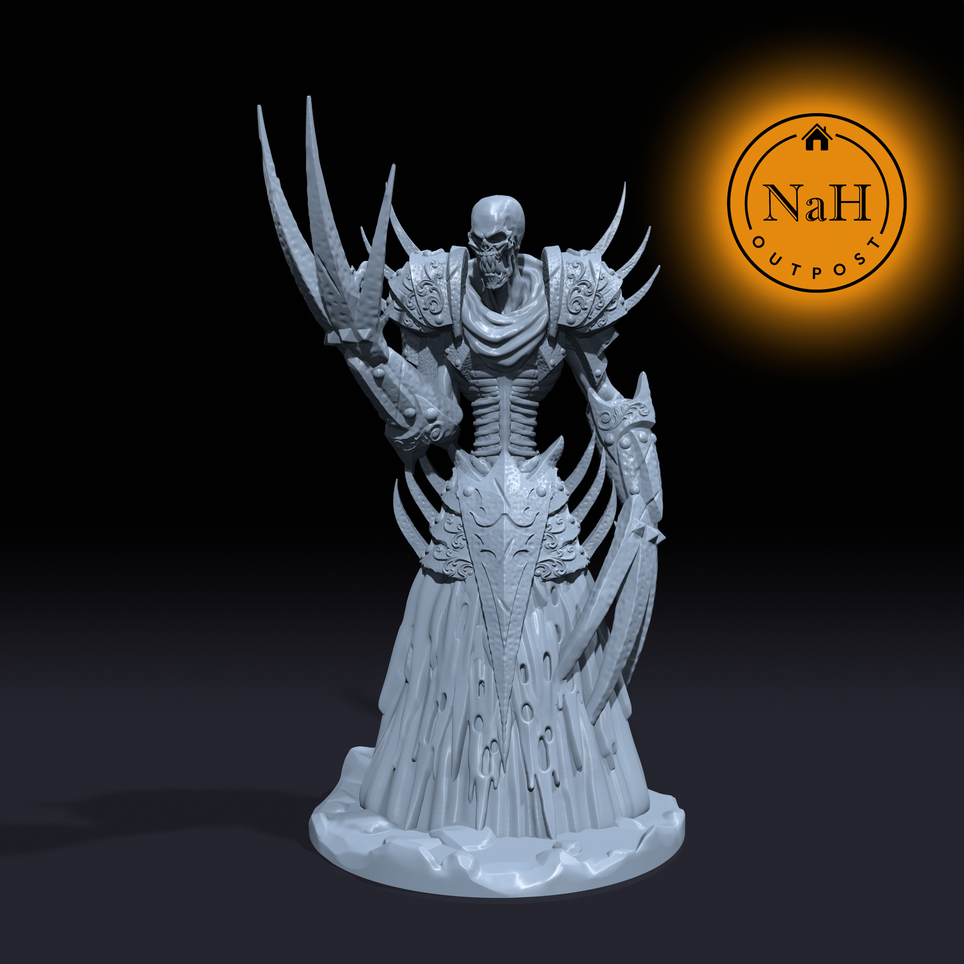 Scissorblade, the Soul Harvester | War Lich | Undead Lord | Bladed Undead Miniature for Tabletop games like D&D 5e and TTRPG War Gaming