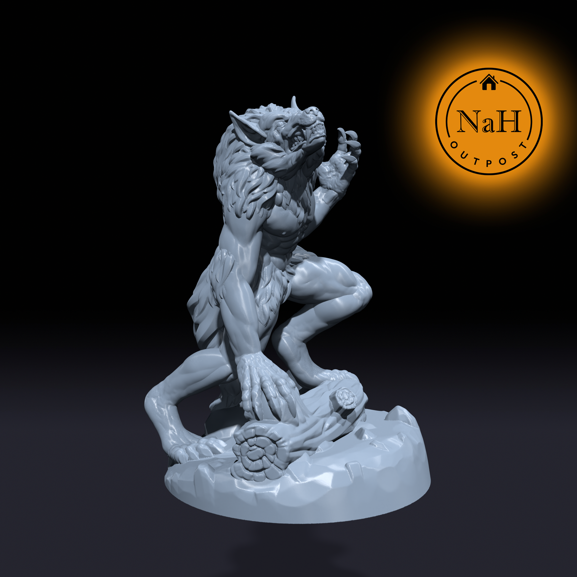 Silverfang, the Terror of the Full Moon | Werewolf Miniature for Tabletop games like D&D and War Gaming