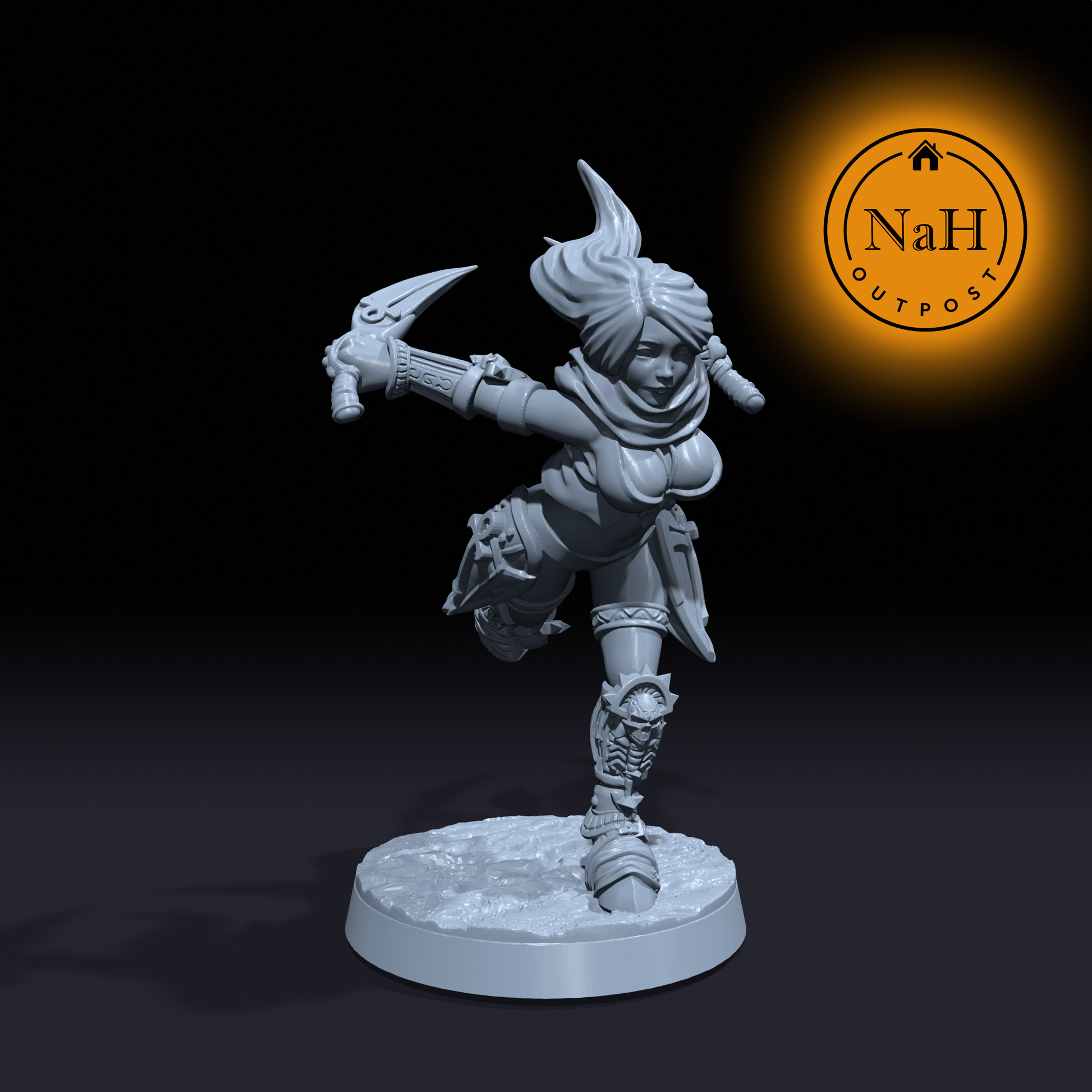 Ariella Twinblades | Mikasa | Female Rogue Assassin Miniature for Tabletop games like D&D and War Gaming| Dungeons and Dragons Mini | RN estudio