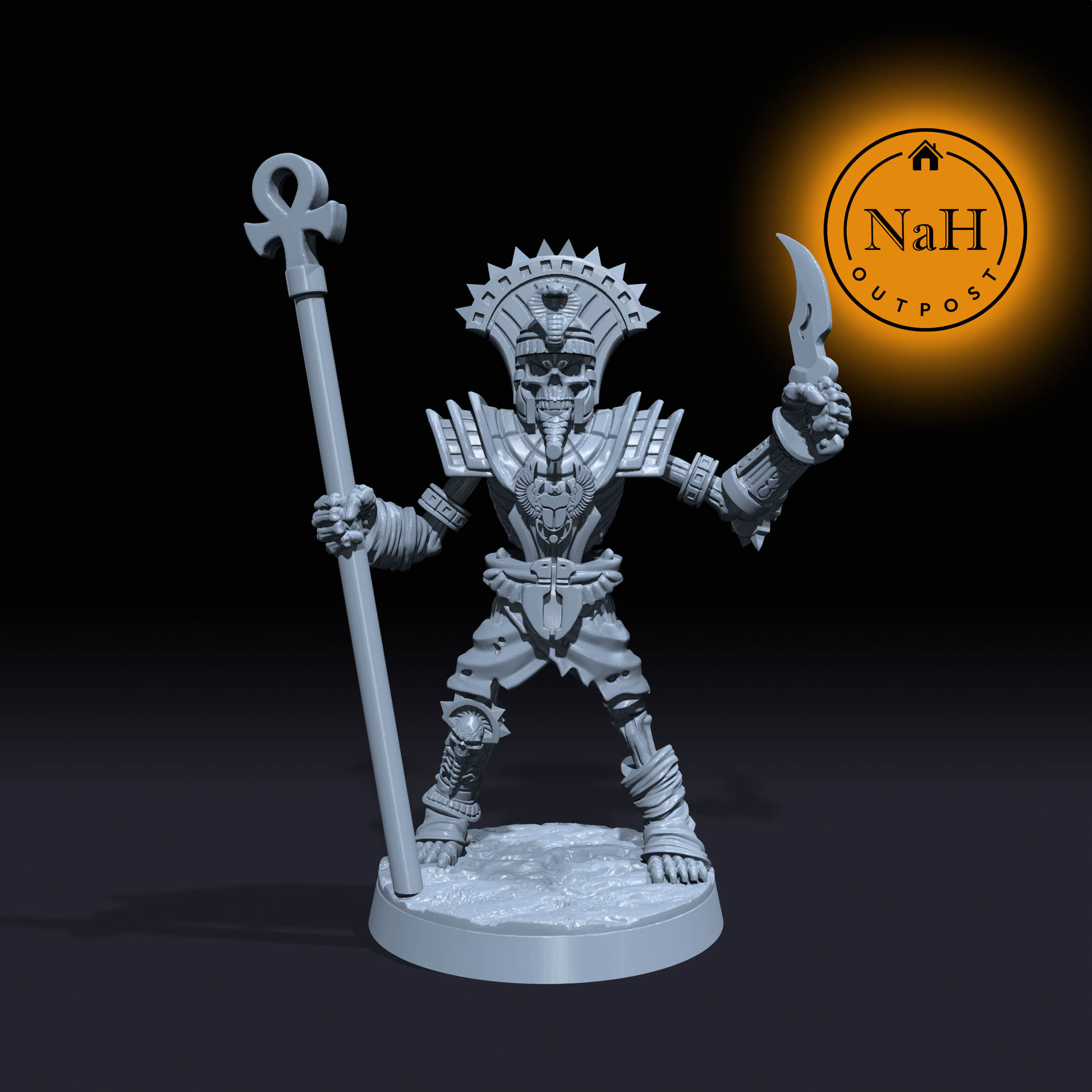 Osirant, the Eternal Mage | Mummy Guardians | Protector miniature for Tabletop games like D&D and War Gaming| Dungeons and Dragons Mini | RN estudio