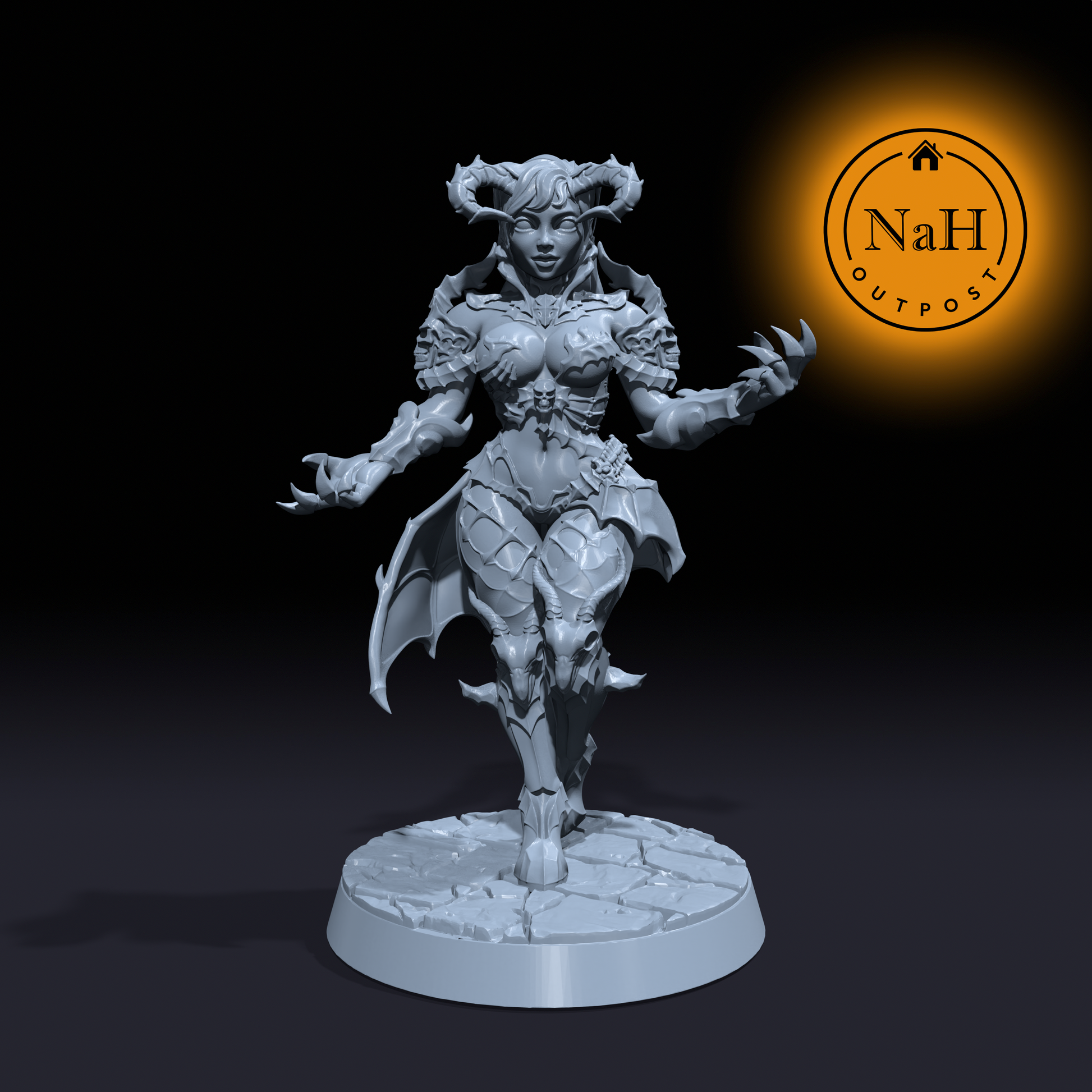Lilith Nightwhisper | Levedith | Tiefling Miniature for Tabletop games like D&D and War Gaming | Dungeons and Dragons Mini