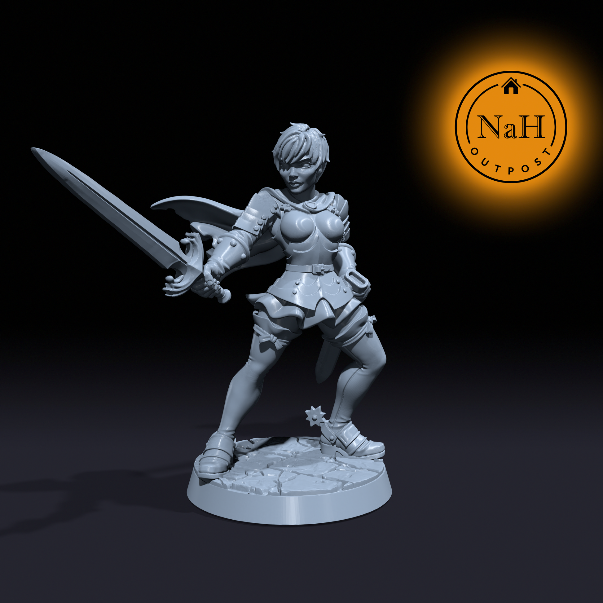 Kora Shieldbreaker | Cleto | Female Paladin miniature for Tabletop games like D&D and War Gaming| Dungeons and Dragons Mini | RN estudio