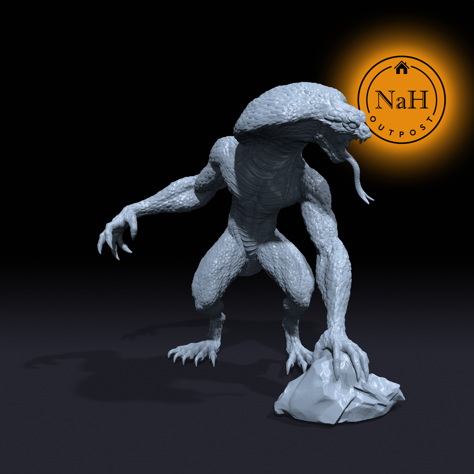 Slither, the Coiled Terror | Lizard Demon | miniature for Tabletop games like D&D and War Gaming| Dungeons and Dragons Mini | RN estudio