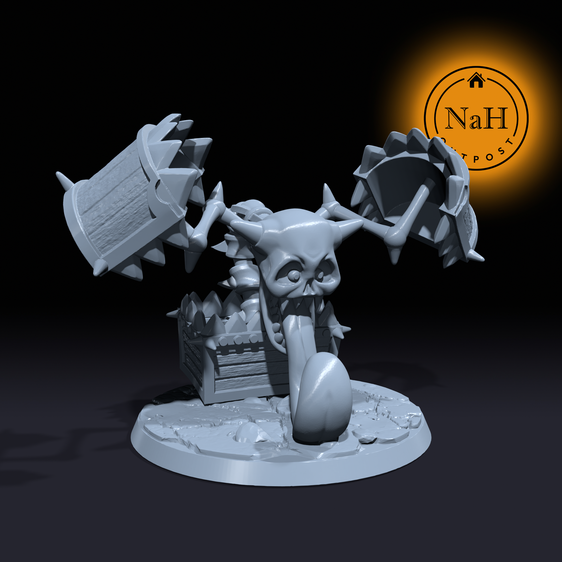 Bone Maw, the Lurking Terror | Undead Mymic | Winged Chest Mimic | Monster Miniature for Tabletop games like D&D and War Gaming| Dungeons and Dragons Mini | RN estudio