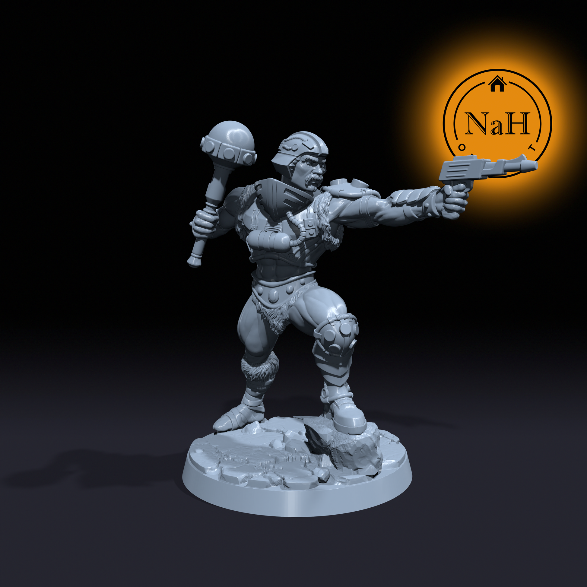 Dun-Ken, Master of Might and Machine | Man At Arms | Artificer Soldier miniature for Tabletop games like D&D and War Gaming| Dungeons and Dragons