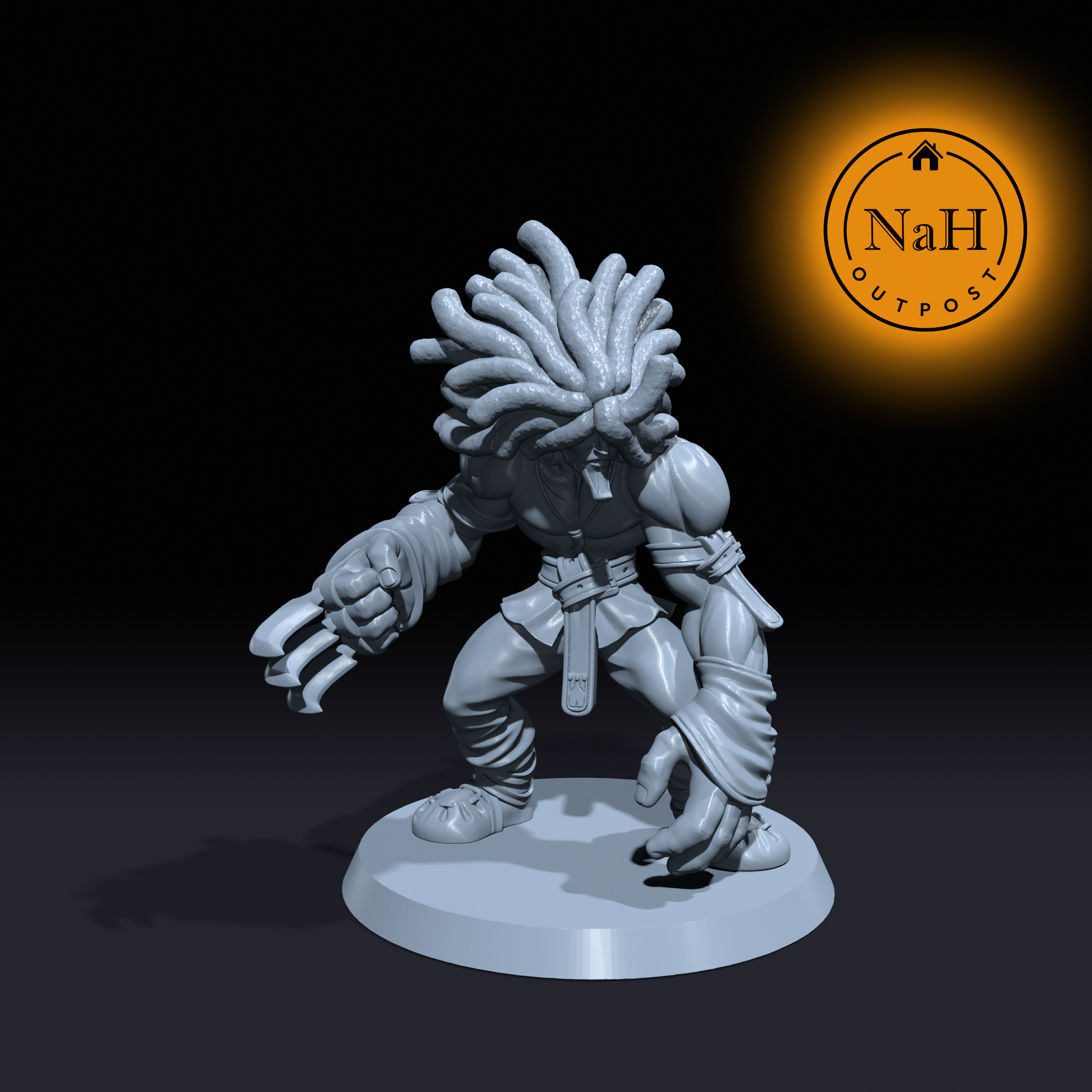 Damur Thunderfist | Fighter | Barbarian Chieftain miniature for Tabletop games like D&D and War Gaming| Dungeons and Dragons Mini | RN estudio