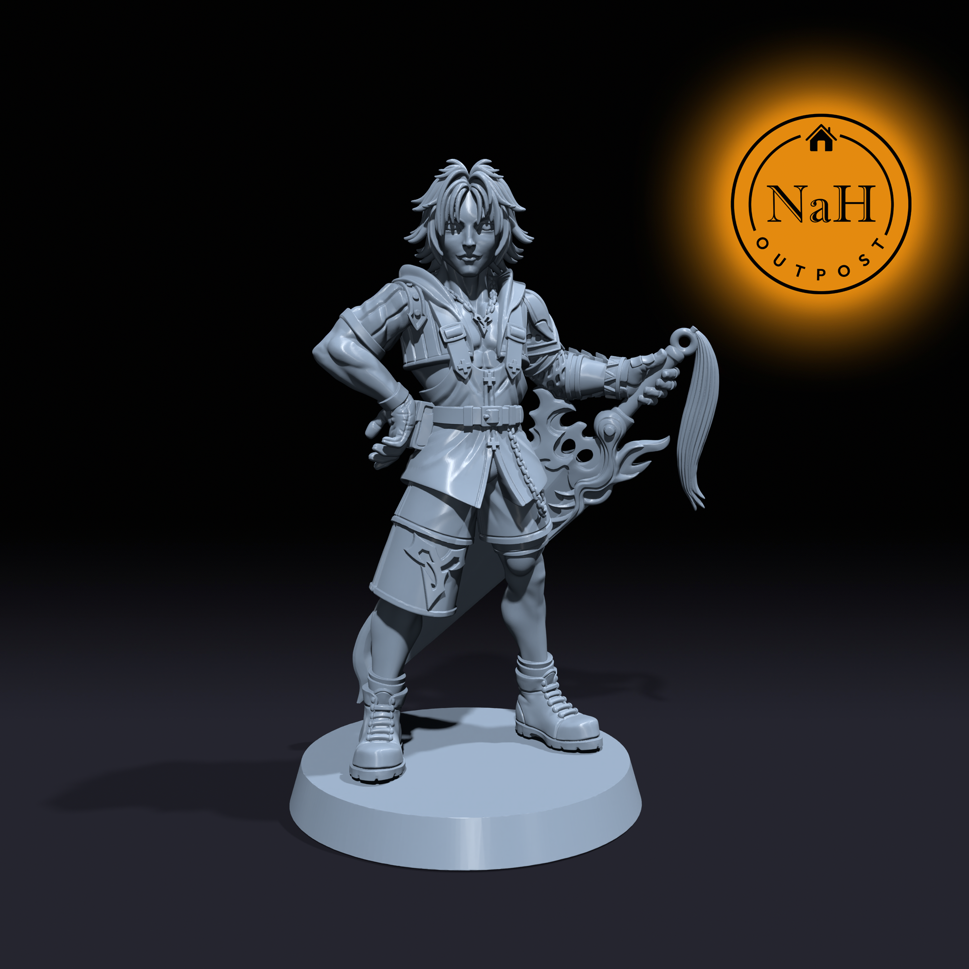 Brom Thunderblade | Tithonus | Human Fighter or Barbarian miniature for Tabletop games like D&D and War Gaming| Dungeons and Dragons Mini | RN estudio