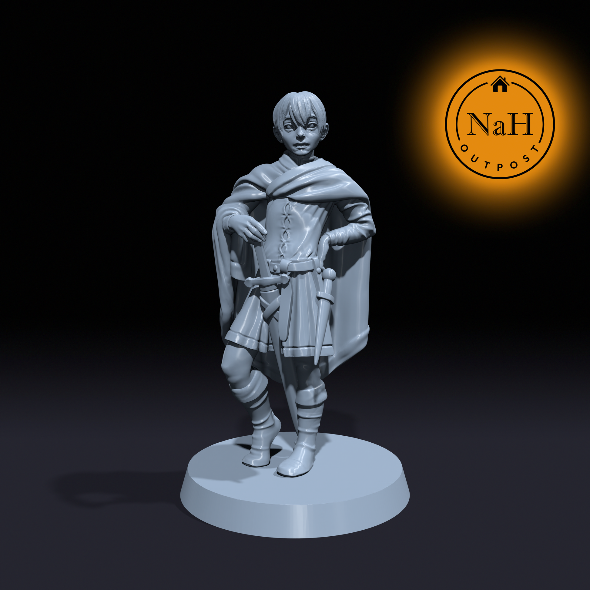 Brinnth Shadowcloak | Young Thief | Rogue or Ranger miniature for Tabletop games like D&D and War Gaming| Dungeons and Dragons Mini | RN estudio