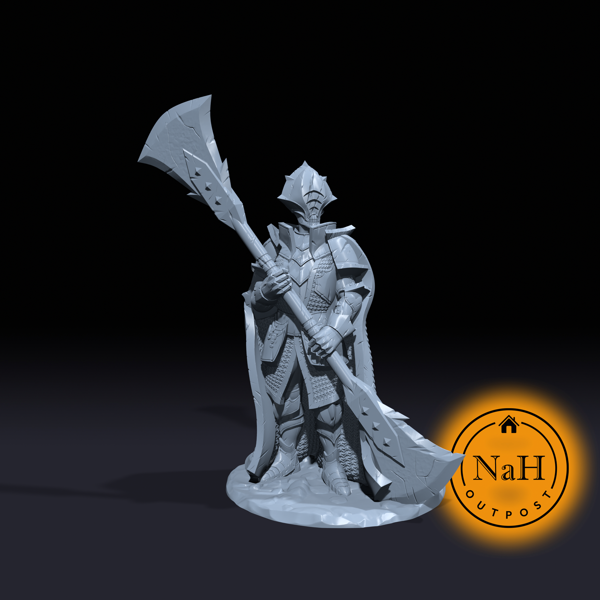 Black Steel Knight | Miniature for Tabletop games like D&D and War Gaming