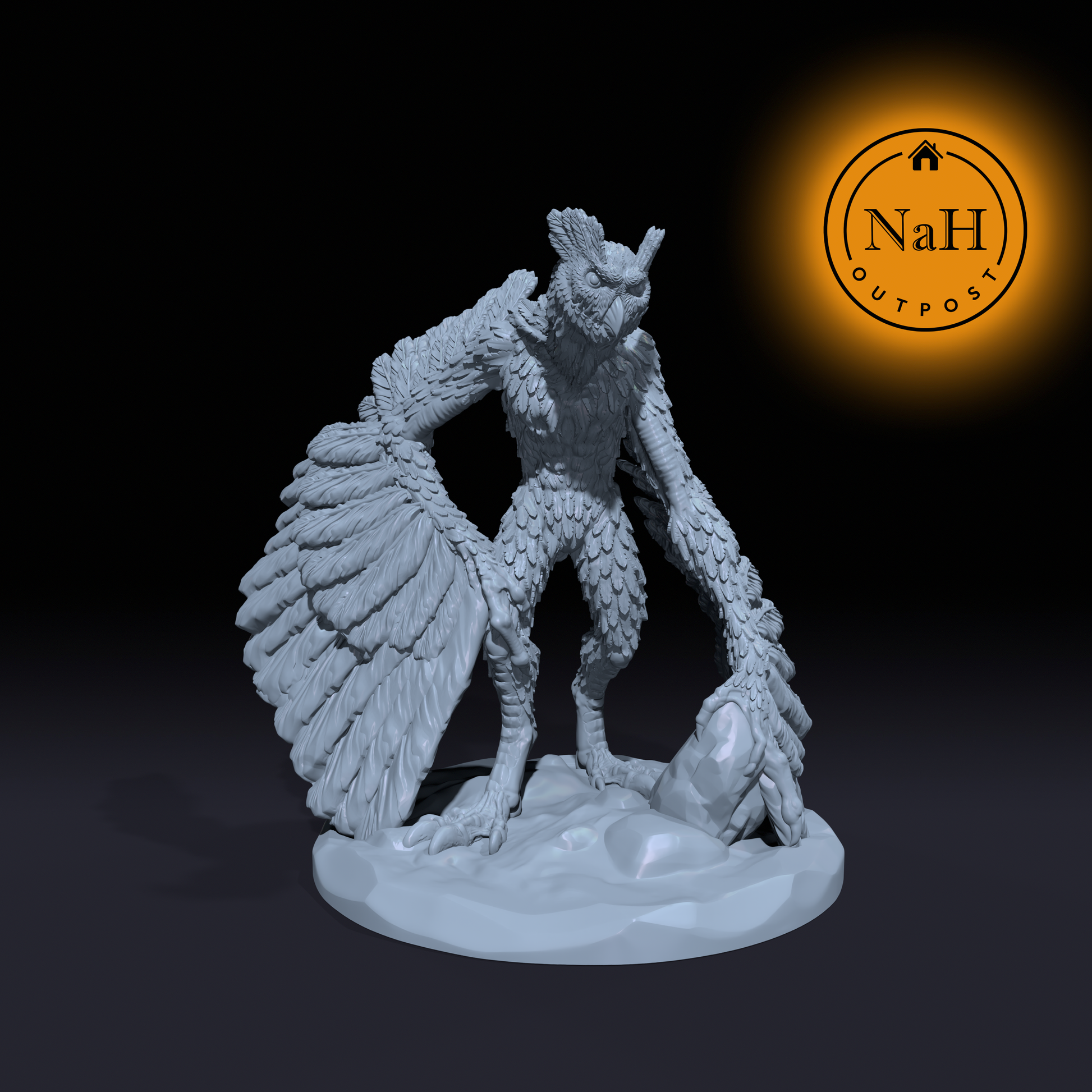 Ulkrith, the Feathered Scourge | Owl Creep Monster Miniature for Tabletop games like D&D and War Gaming | Dungeons and Dragons Mini