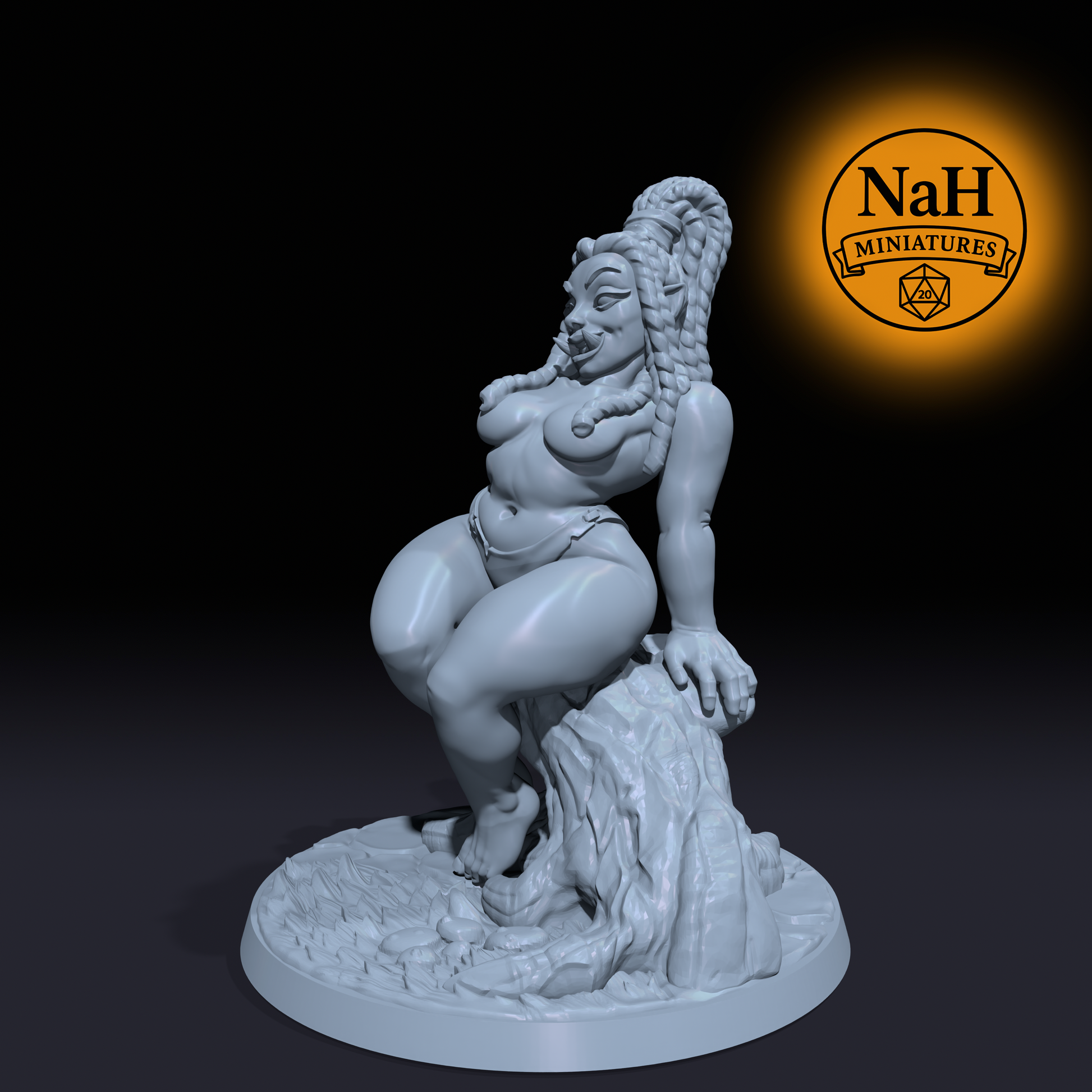 Grozna, the Ogre Beauty | Ogre Marauders | Female Ogre, Tribal Champion miniature for Tabletop games like D&D, Pathfinder, and Daggerheart | Dungeons and Dragons Mini