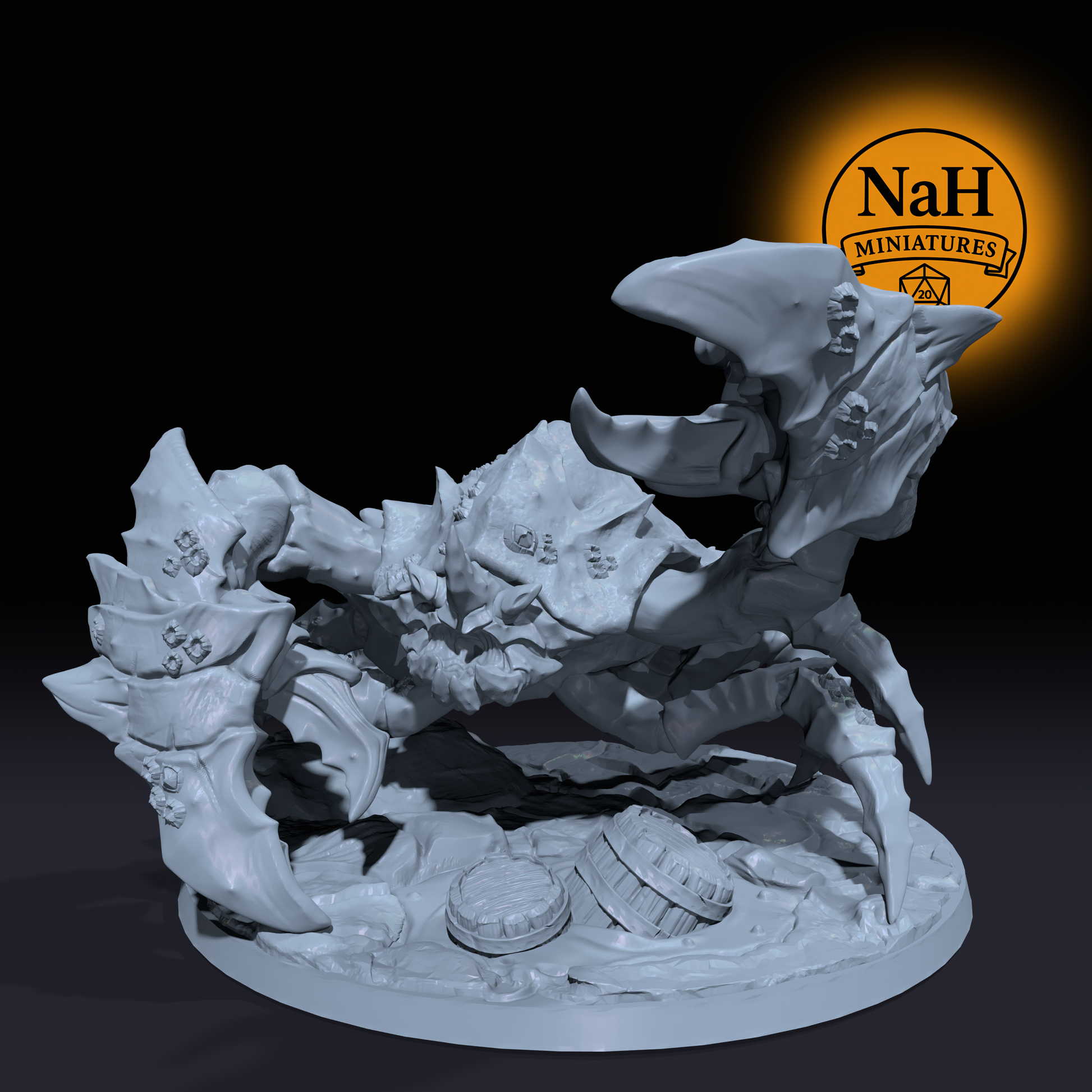 Marshclaw, Beast of Gronk | Ogre Marauders | Giant Swamp Crab, War Mount miniature for D&D, Pathfinder, and Daggerheart | TTRPG Mini