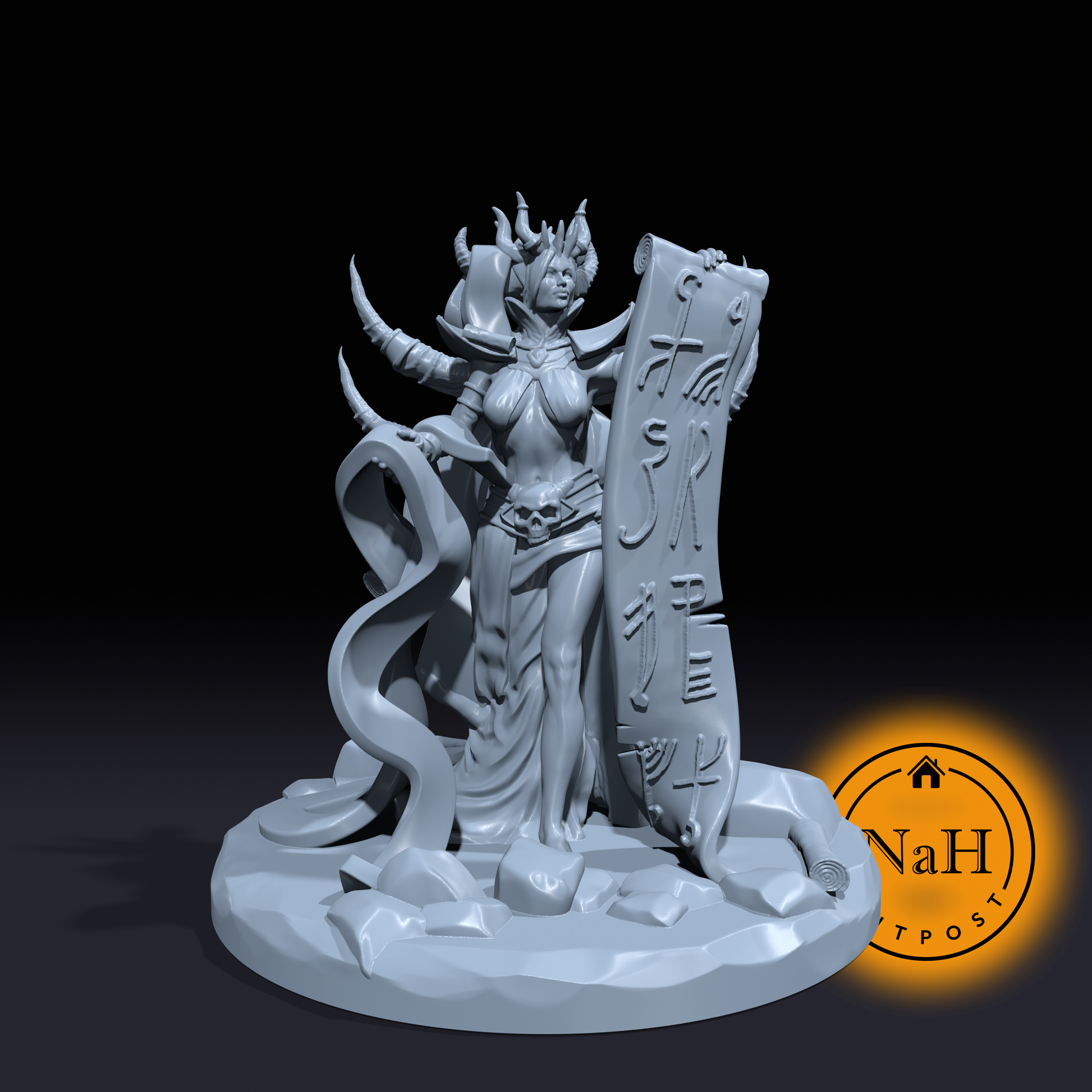 Inferna the Pactcrafter | Contractual Fiend | Amnizu miniature for Tabletop games like D&D and War Gaming