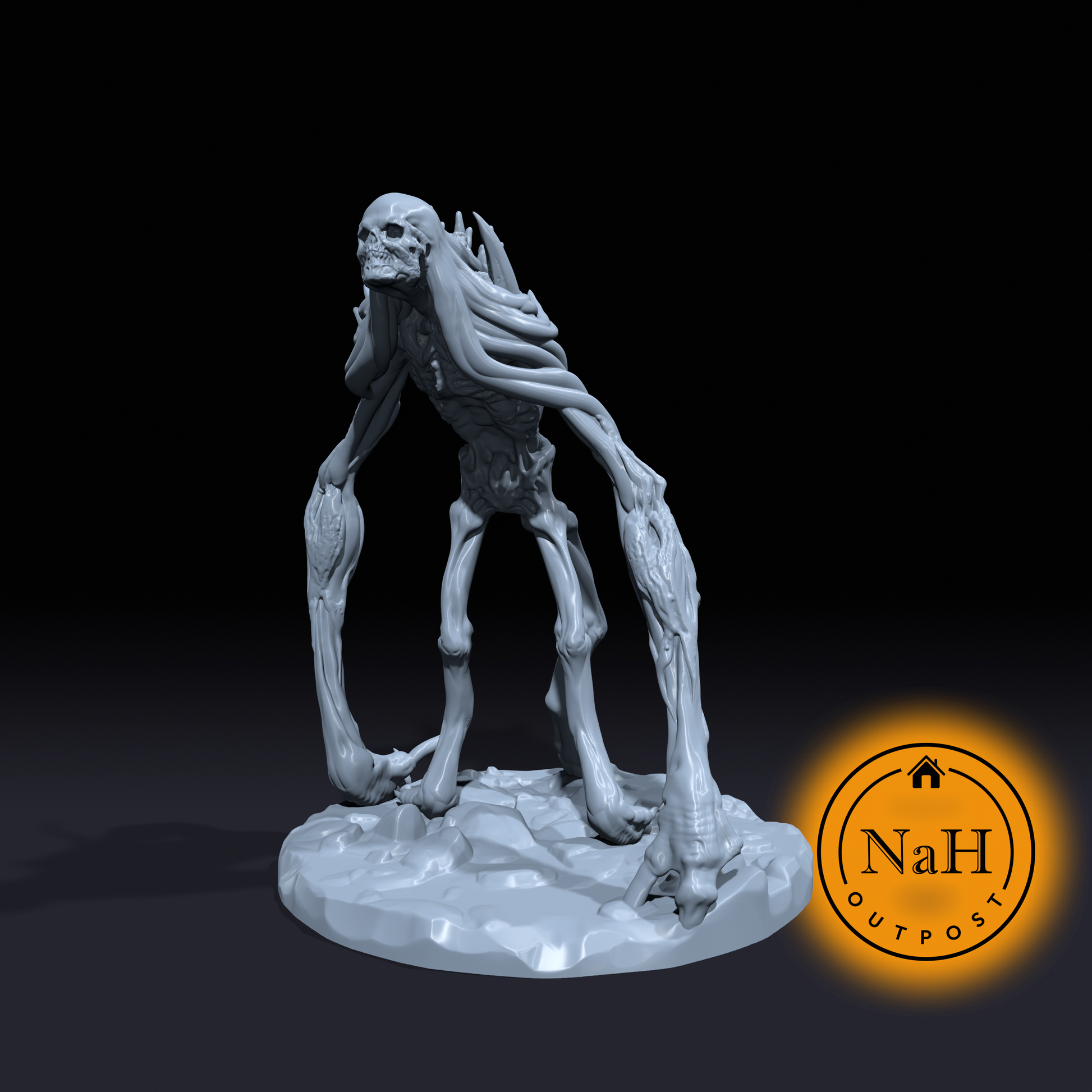 Gristle Longshank, the Shrouded Giant | Crookghast | Undead Terror | Skeleton Miniature for Tabletop games like D&D 5e and TTRPG War Gaming