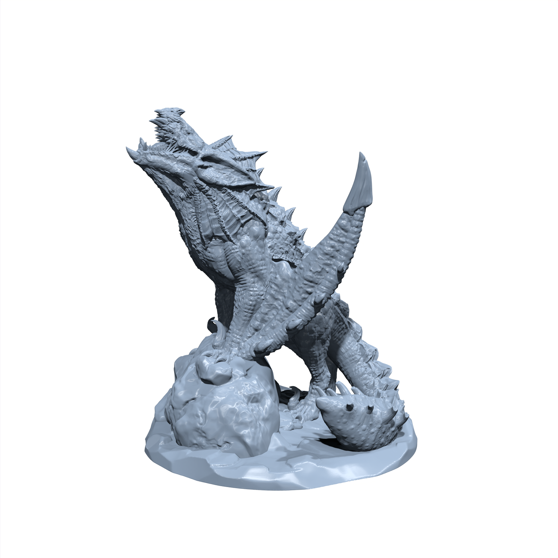 Rumblewing, the Earthen Drake | Earthern Dragon | Drake Hound | Cat Dragon Miniature for Tabletop games like D&D 5e and TTRPG War Gaming