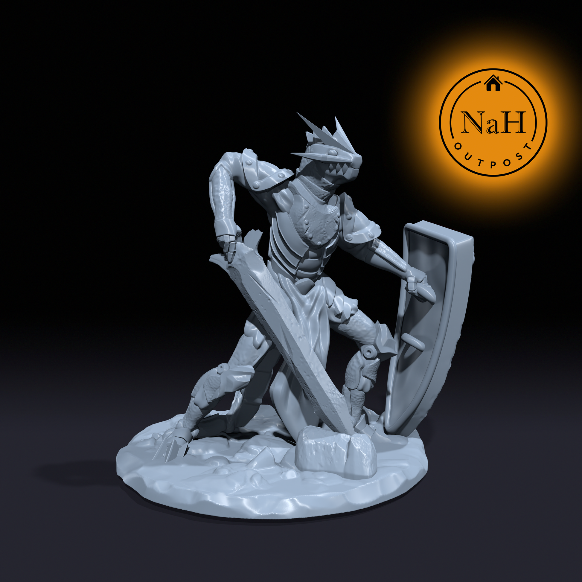 Grendurak, the Ironscale Champion | Dragon Forged Golem | Clockwork Guardian Miniature for Tabletop games like D&D 5e and TTRPG War Gaming
