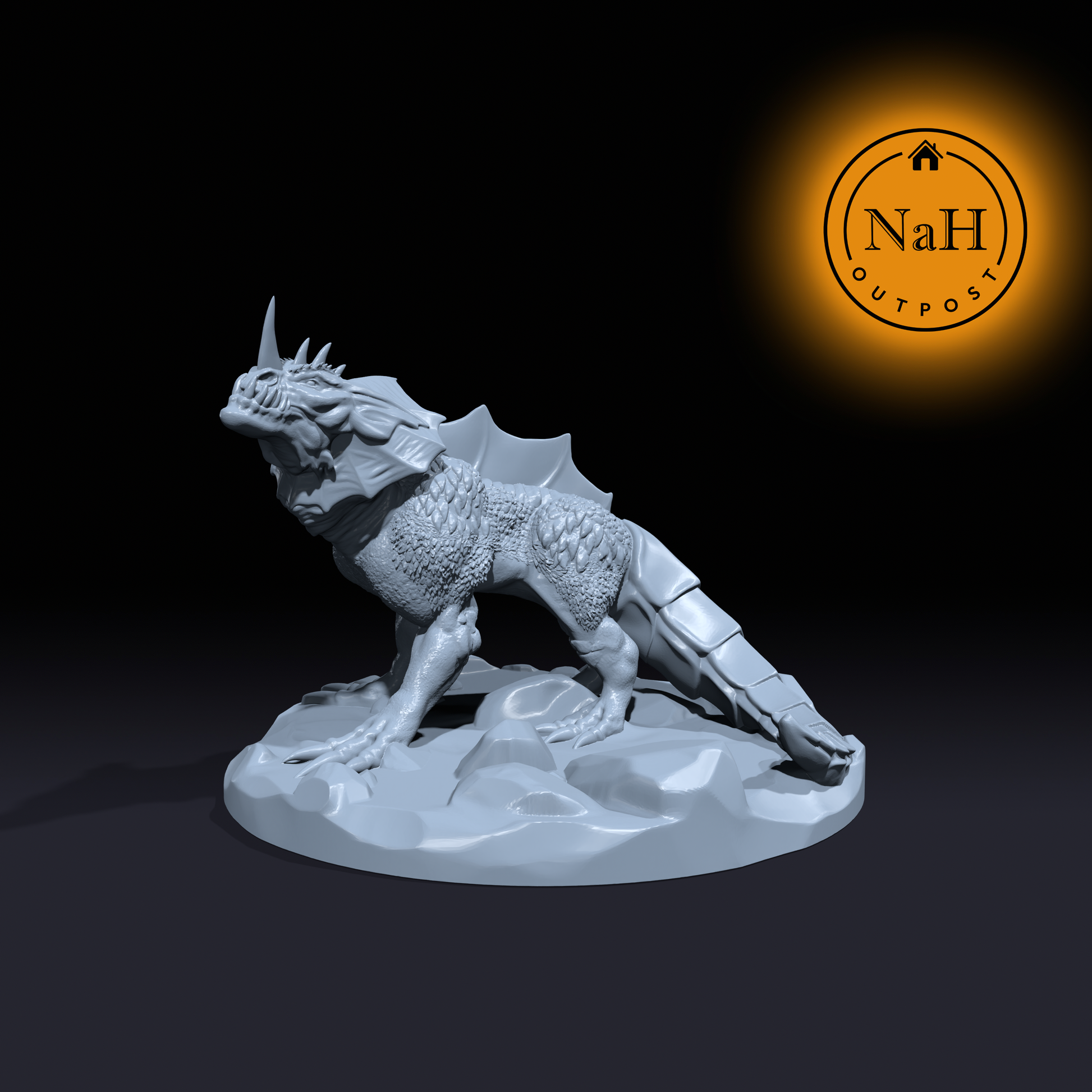 Emberfang | Guard Drake | Drake Hound | Miniature for Tabletop games like D&D and War Gaming