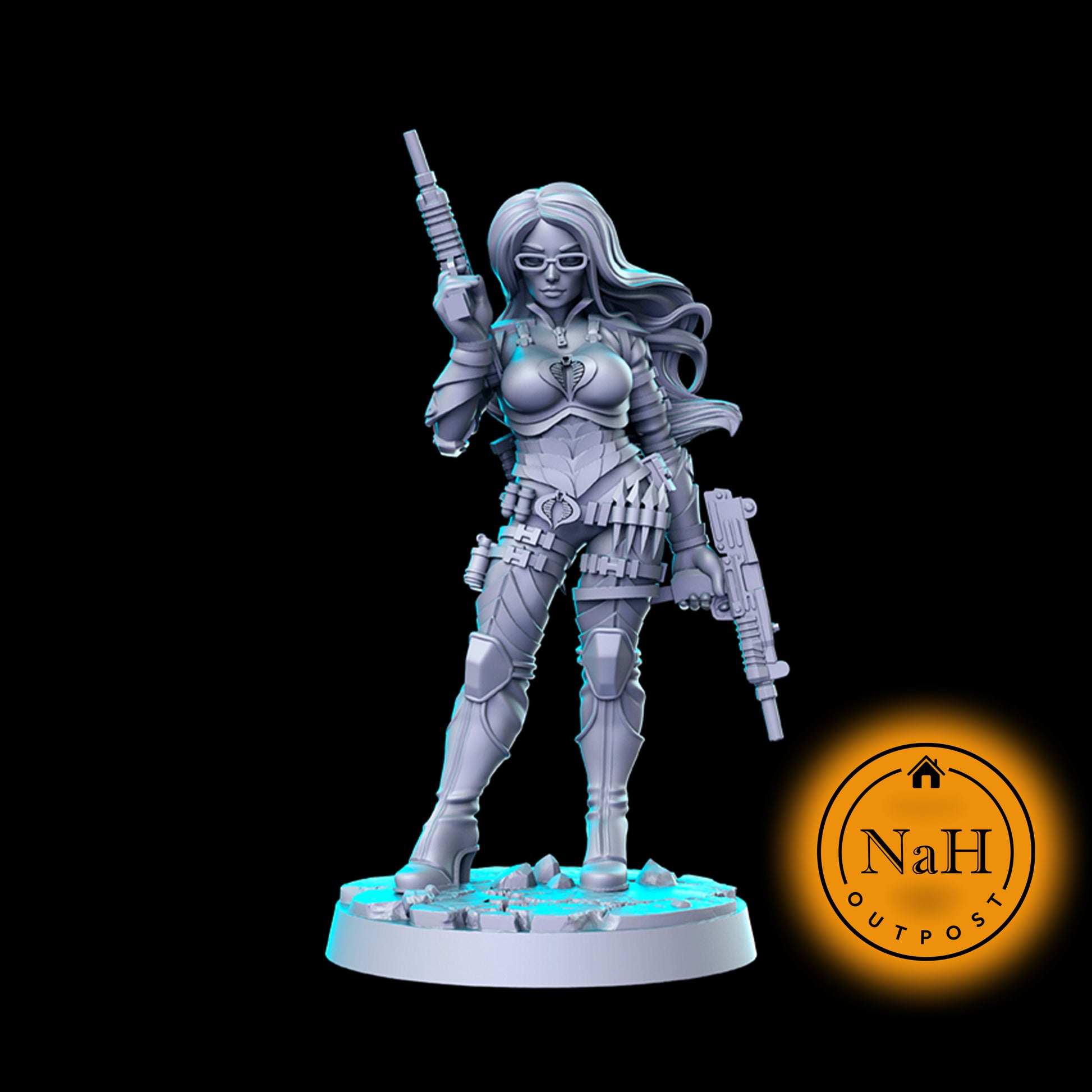Bianca Rattlesnake | Baroness Rah | Gunslinger | miniature for Tabletop games like D&D and War Gaming| Dungeons and Dragons Mini | RN estudio