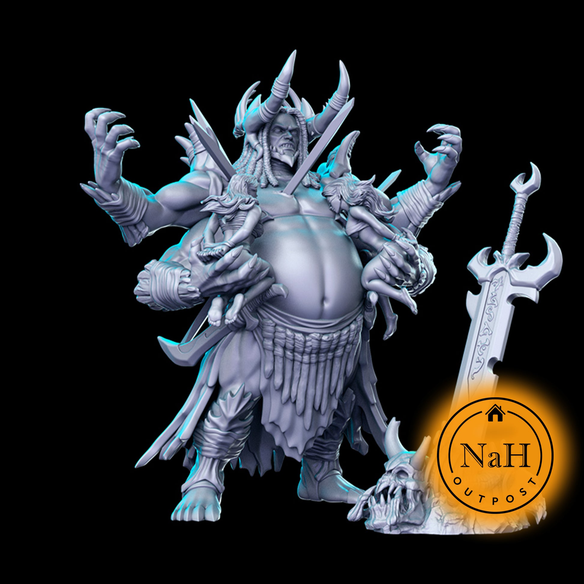 Mak'Thul the Warborne | Kujla Warchief miniature for Tabletop games like D&D and War Gaming| Dungeons and Dragons Mini | RN estudio
