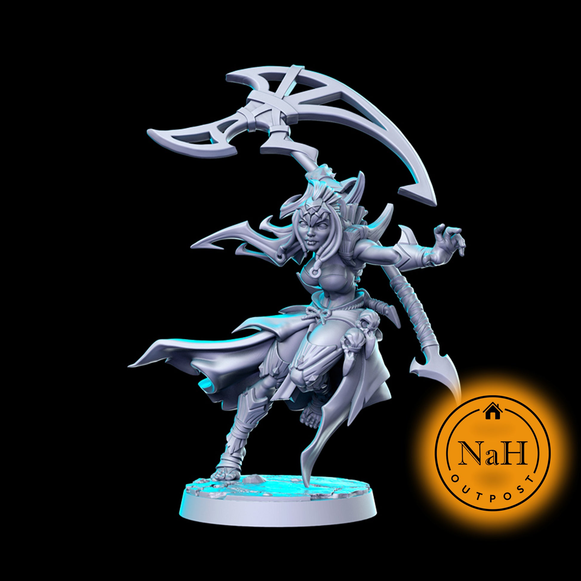Xyria the Galescythe | Female Kujla Warrior miniature for Tabletop games like D&D and War Gaming| Dungeons and Dragons Mini | RN estudio