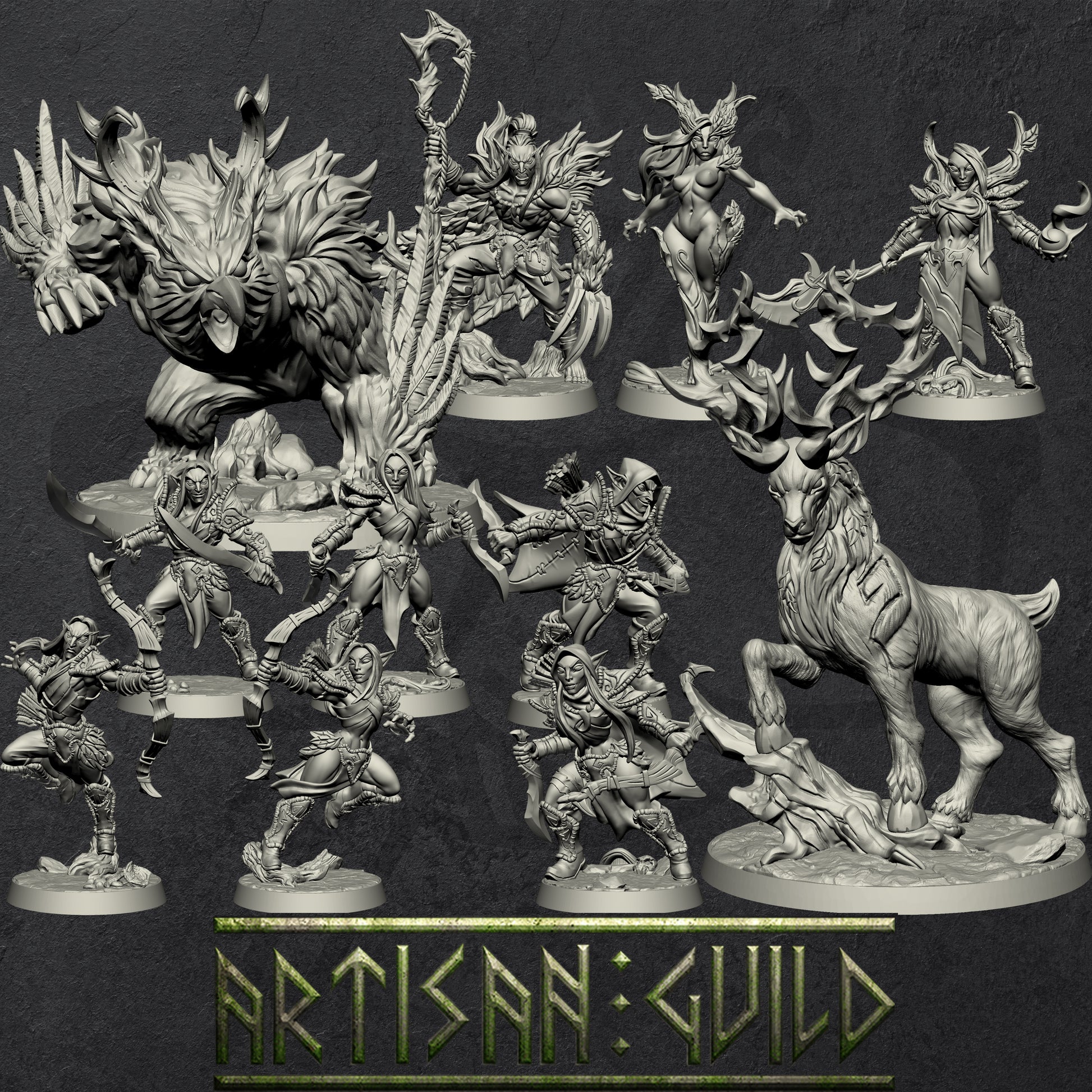 Deepwood Alfar set | Modular Elf | Elvish Casters, Rogues, Rangers miniature for Tabletop games like D&D and War Gaming