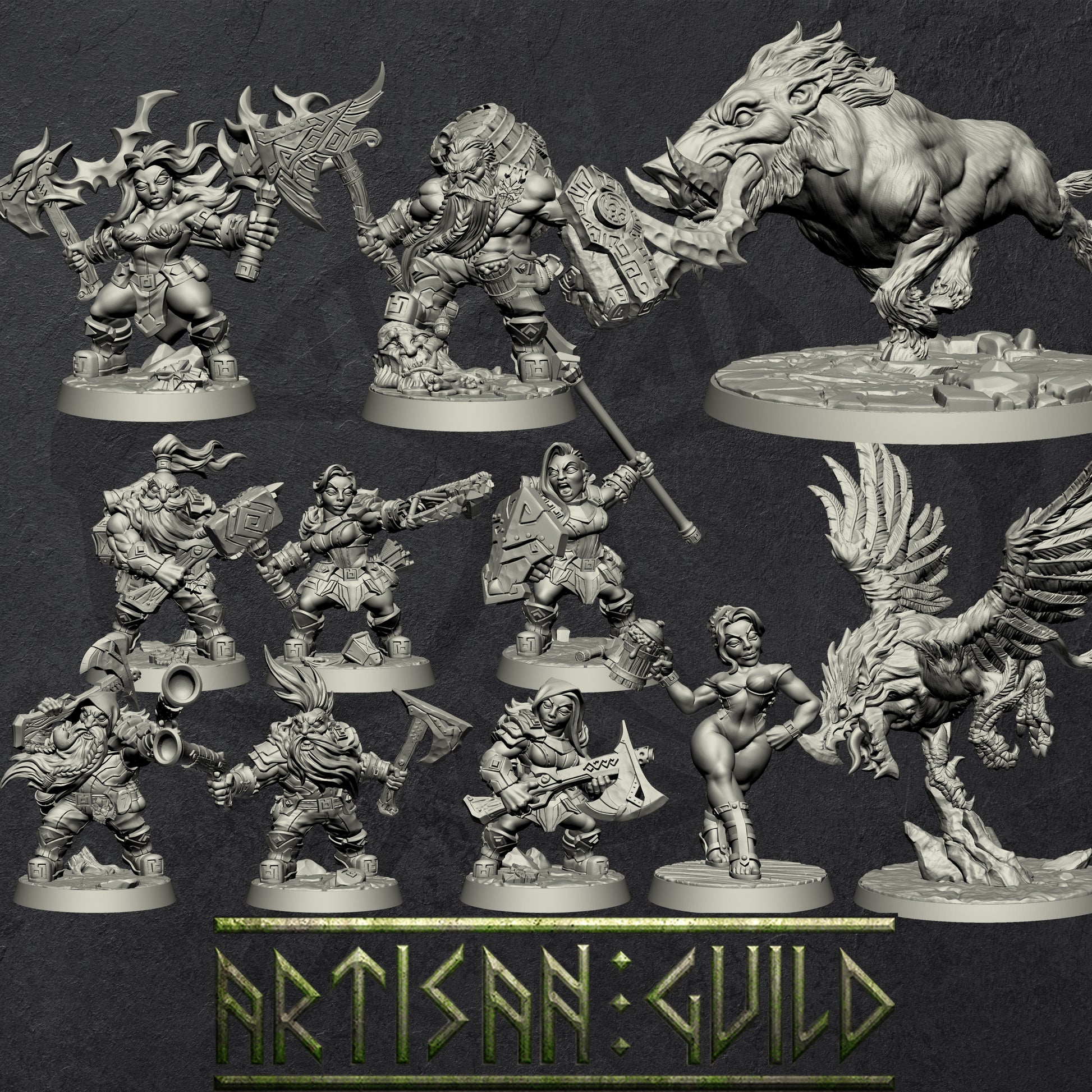 Dwarven Oathbreakers Set | Modular Dwarf miniatures miniature for Tabletop games like D&D and War Gaming