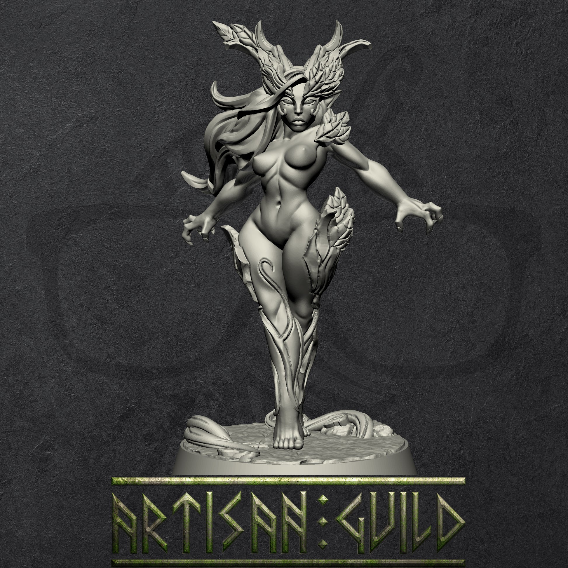 Aidreth Treeborn | Deepwood Alfar | Elf Pinup miniature for Tabletop games like D&D and War Gaming