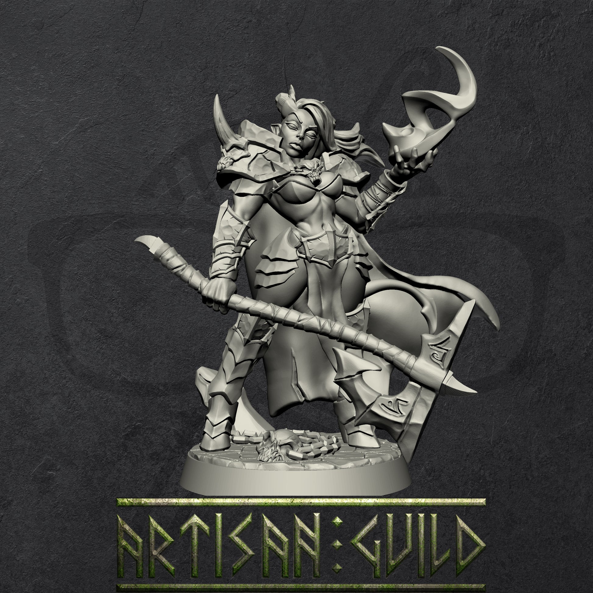 Diabolica the Eternal | Human | Tiefling | Abyss Demon miniature for Tabletop games like D&D and War Gaming