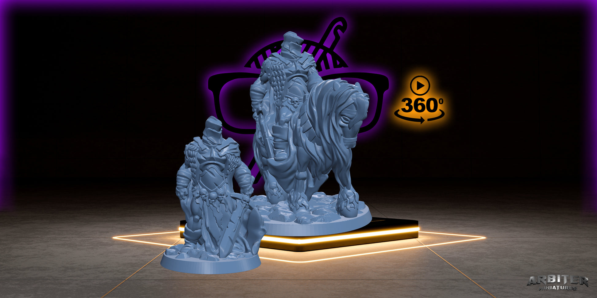 Death Knight | Paladin and Horse miniature for Tabletop games like D&D or War Gaming