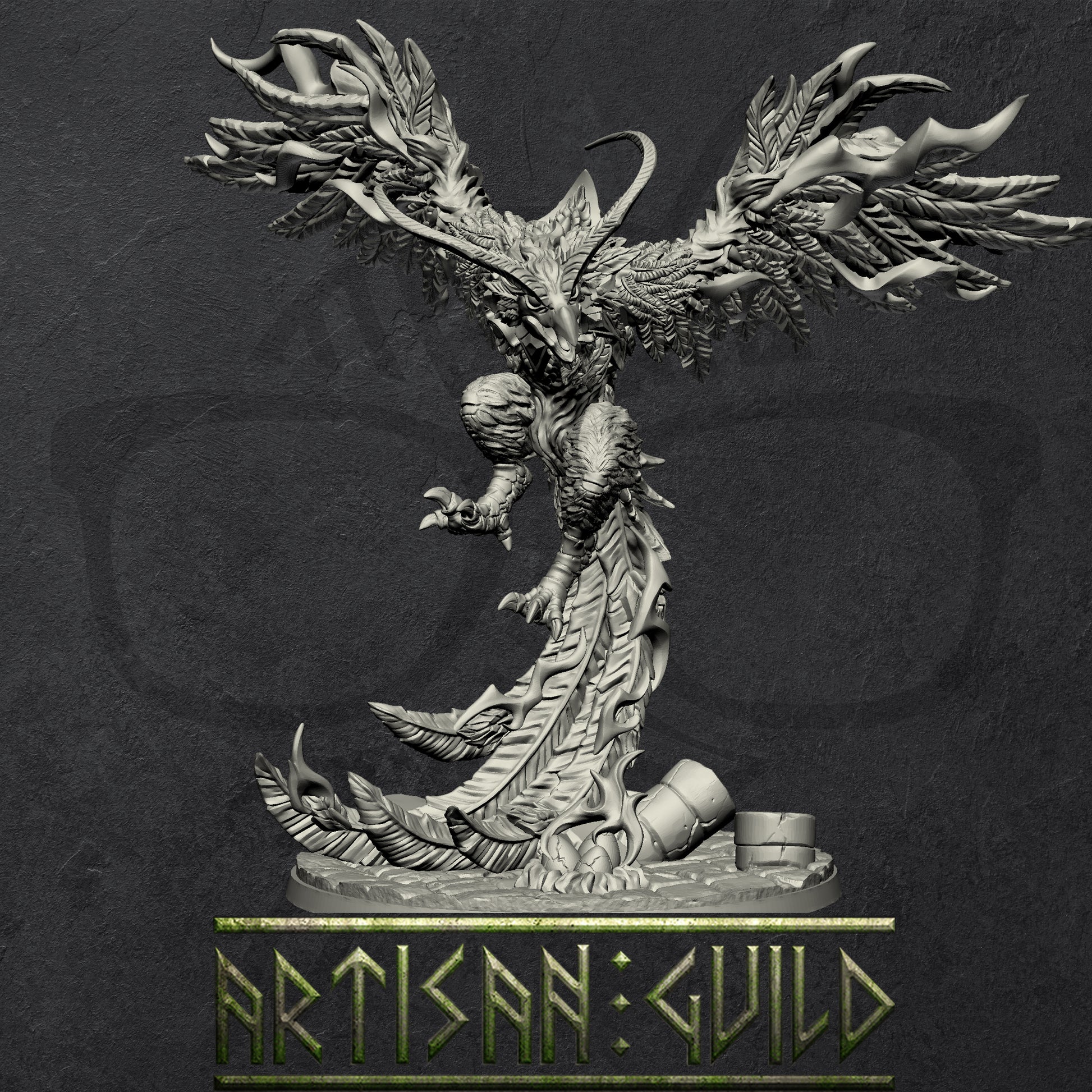 Arcanix | Legendary Phoenix | EyeCult Gryphkin Mount | miniature for Tabletop games like D&D and War Gaming
