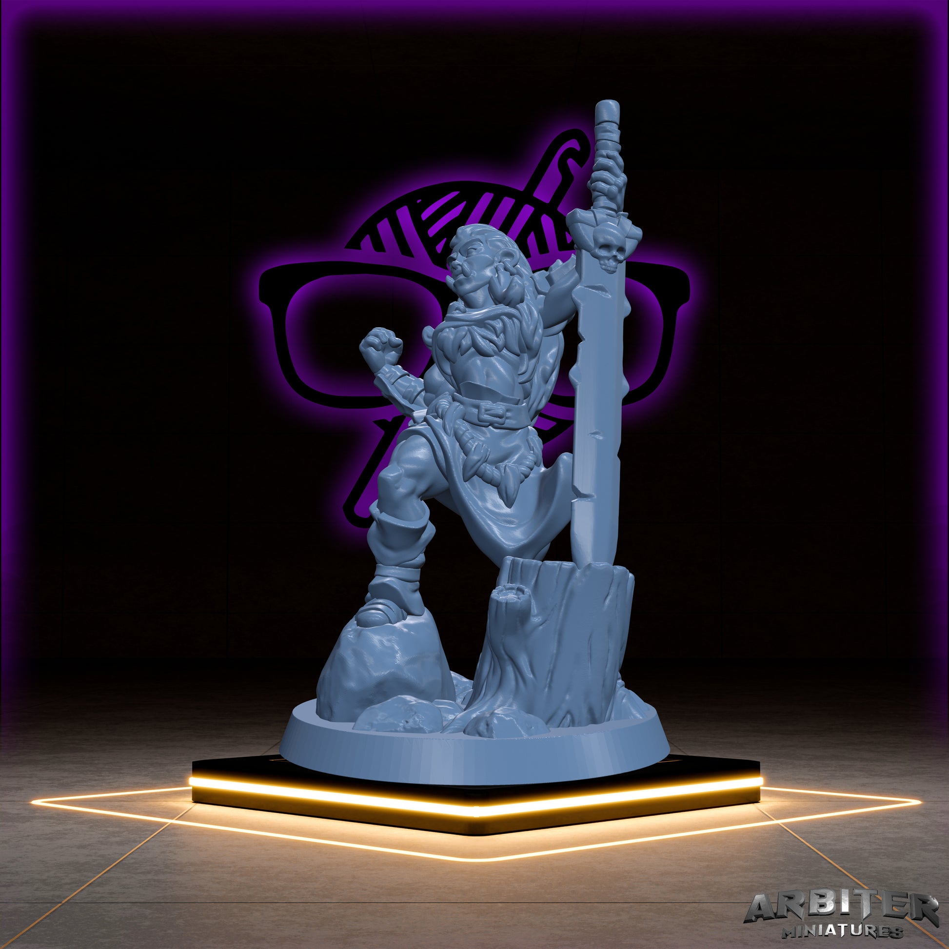 Half Orc | Half-Orc Male and Female Arbiter| Character miniature for Tabletop games like D&D or War Gaming | Cleric Monk Rogue Warlock Barb