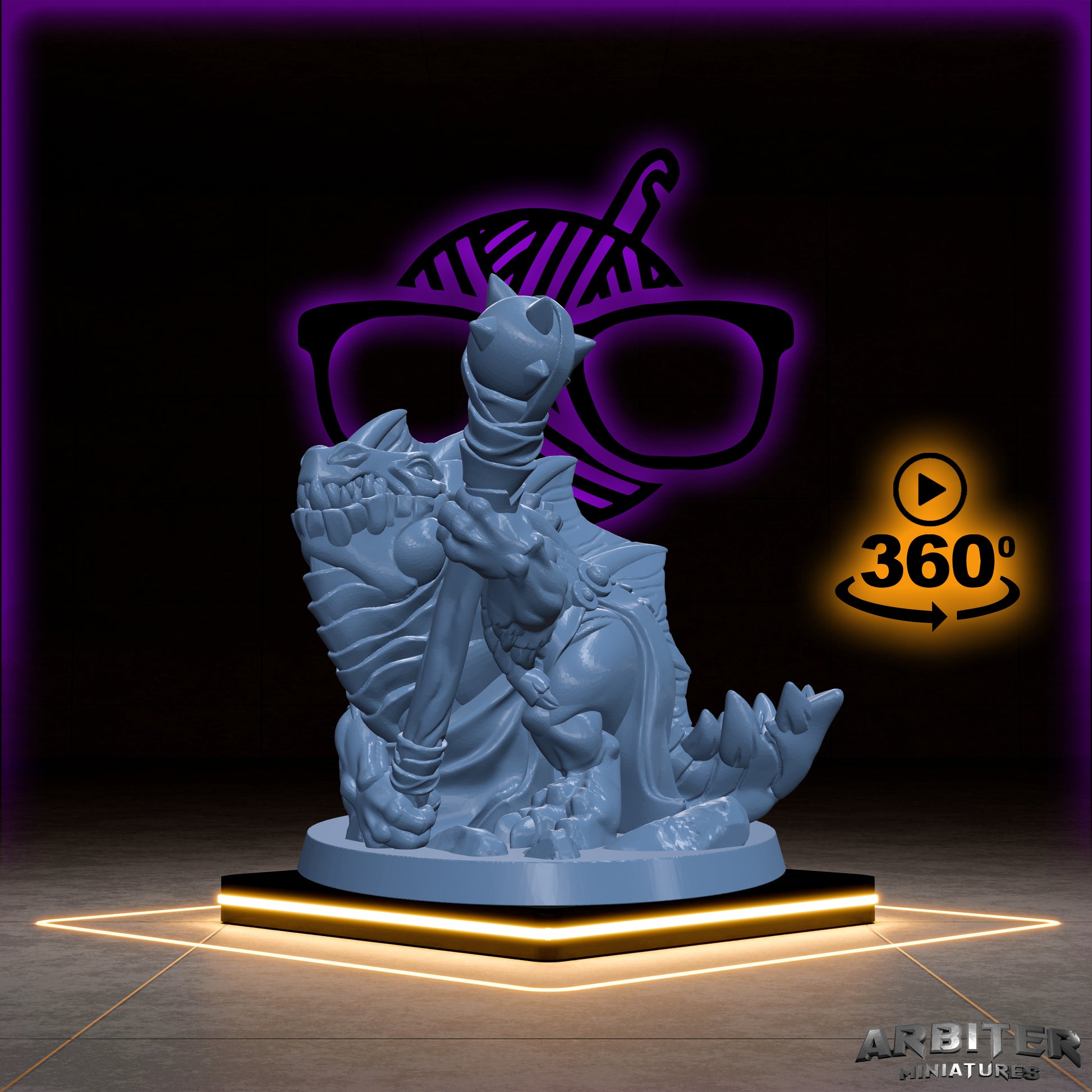 Lizardfolk | Lizard Barbarian or Fighter miniature for Tabletop games like D&D or War Gaming