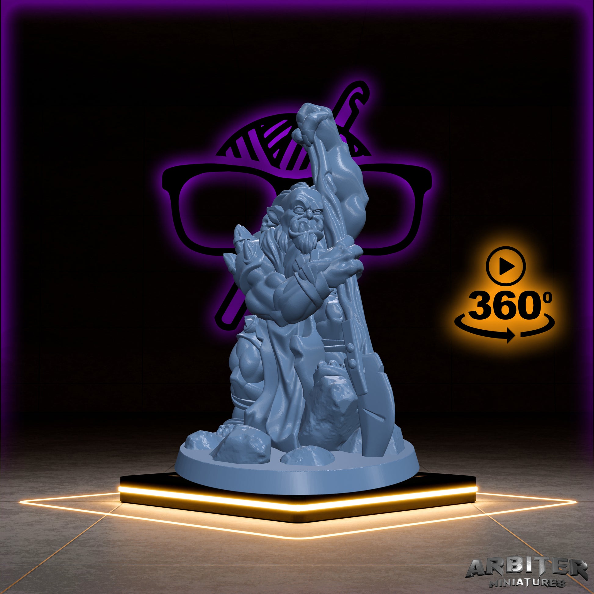 Orc Fighter | Barbarian miniature for Tabletop games like D&D or War Gaming | KS 01